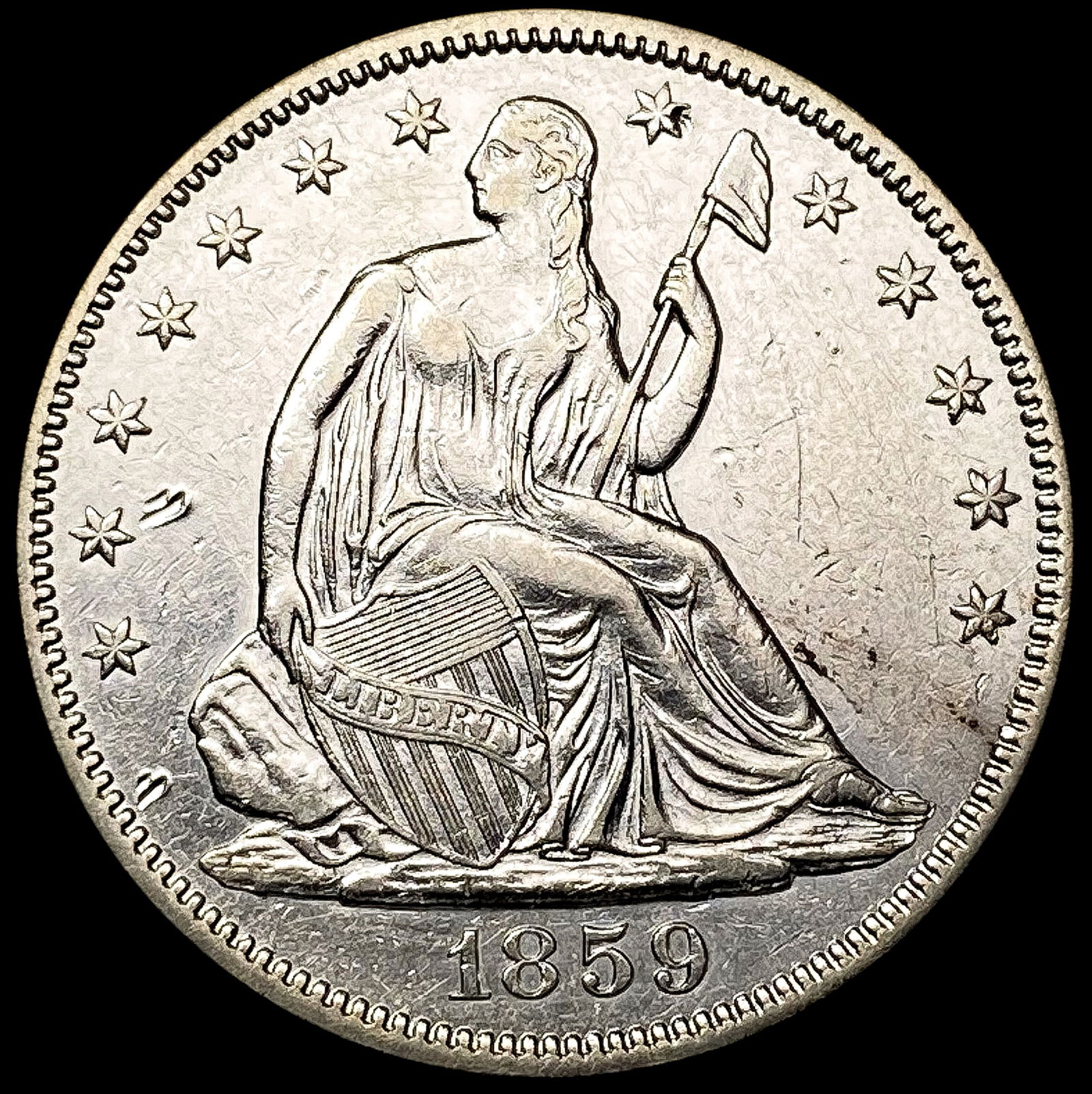 1859 Seated Liberty Half Dollar UNCIRCULATED (1 of 2)