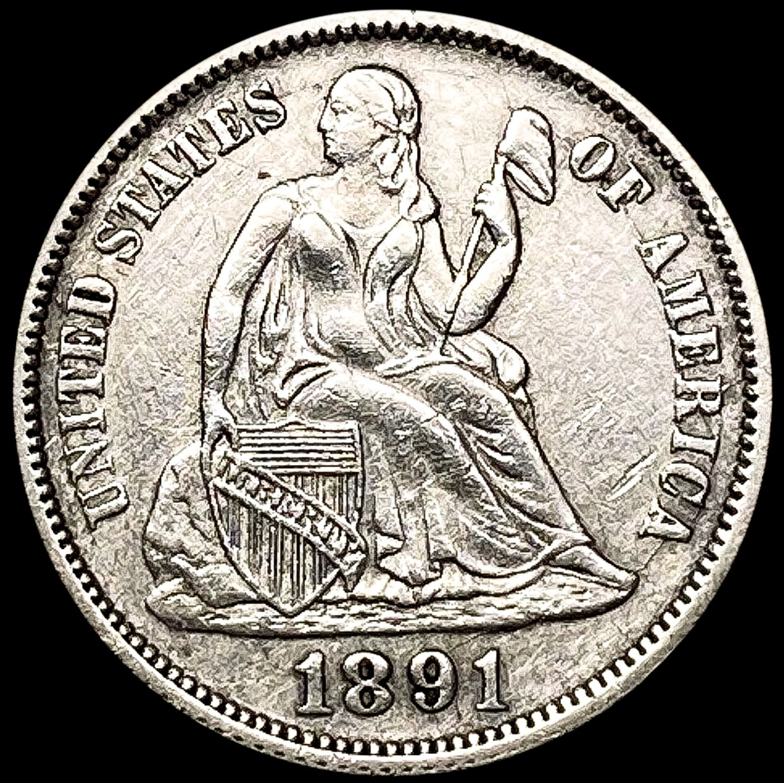 1891 Seated Liberty Dime UNCIRCULATED (1 of 2)