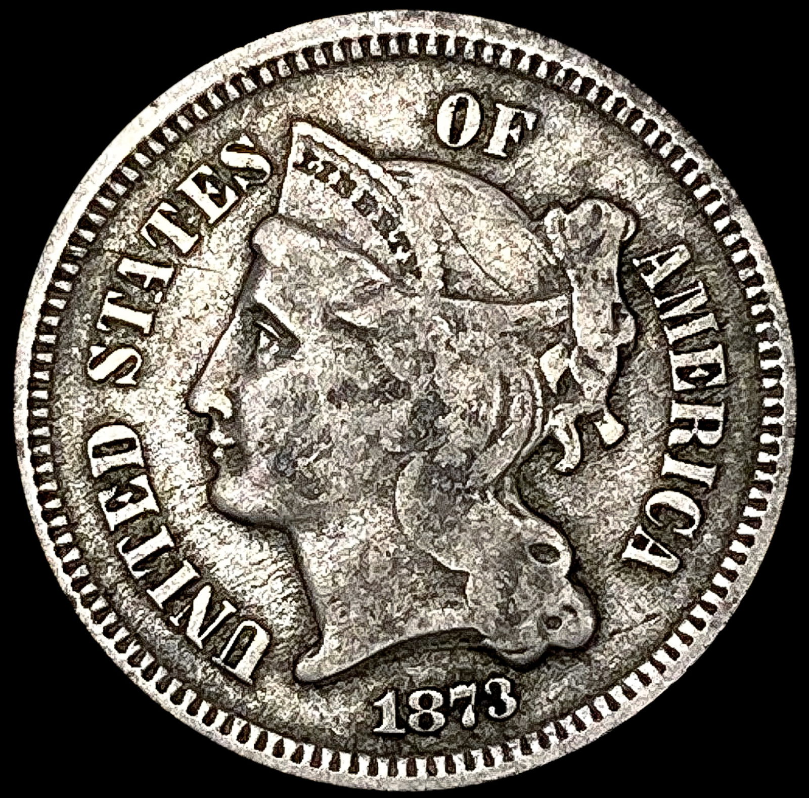 1873 Nickel Three Cent LIGHTLY CIRCULATED (1 of 2)