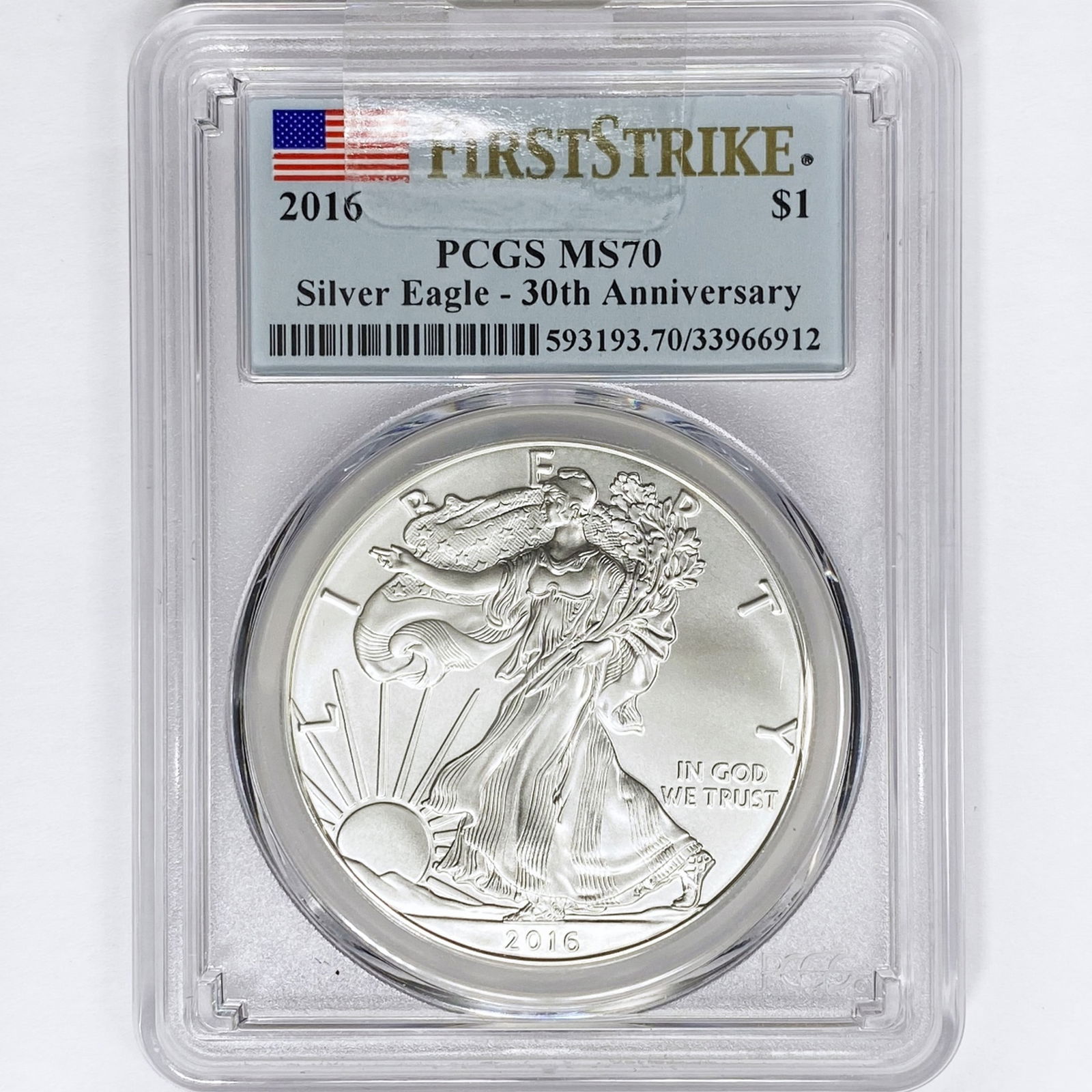 2016 American Silver Eagle PCGS MS70 30th Ann (1 of 2)