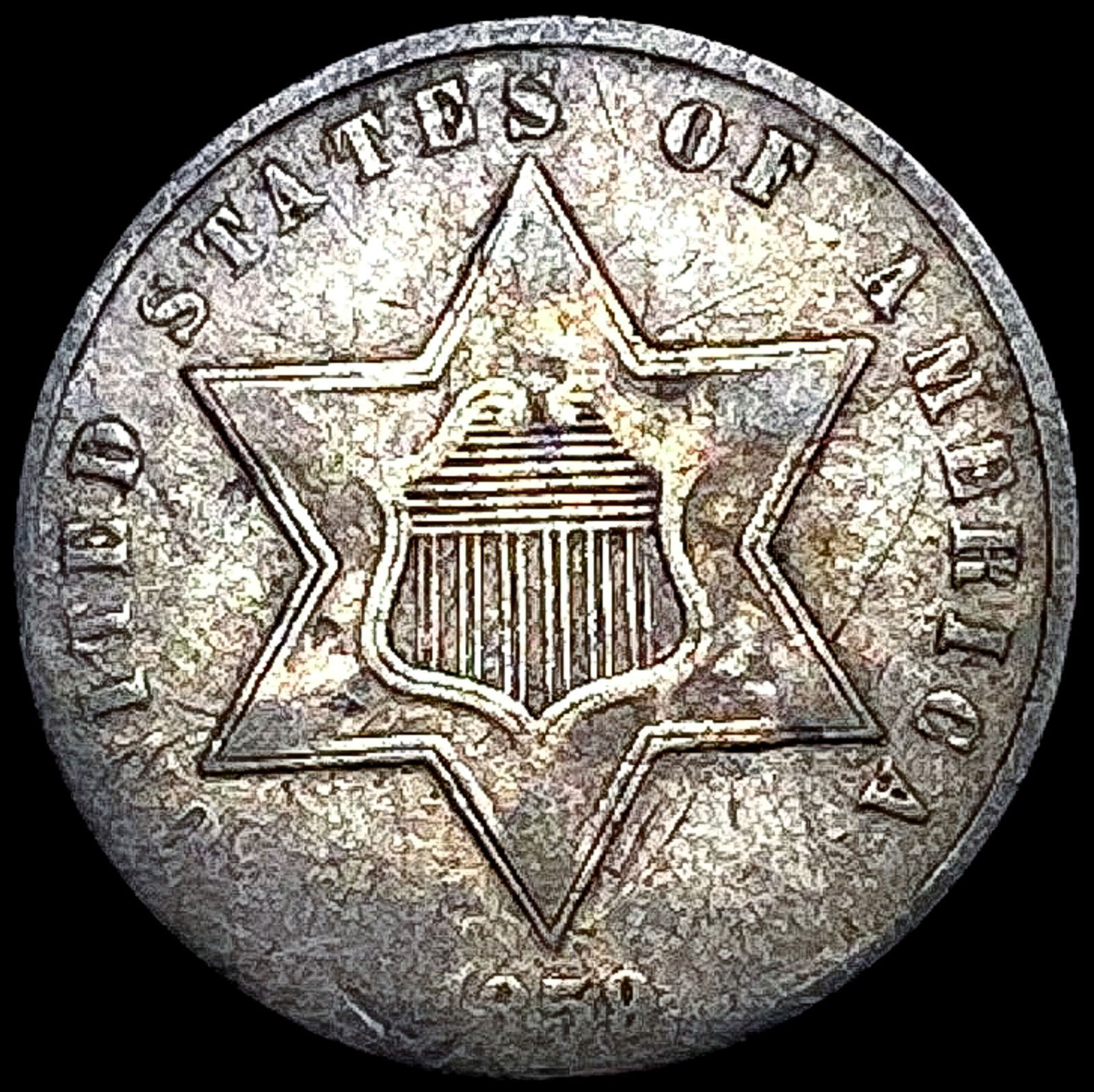 1859 Silver Three Cent NEARLY UNCIRCULATED (1 of 2)