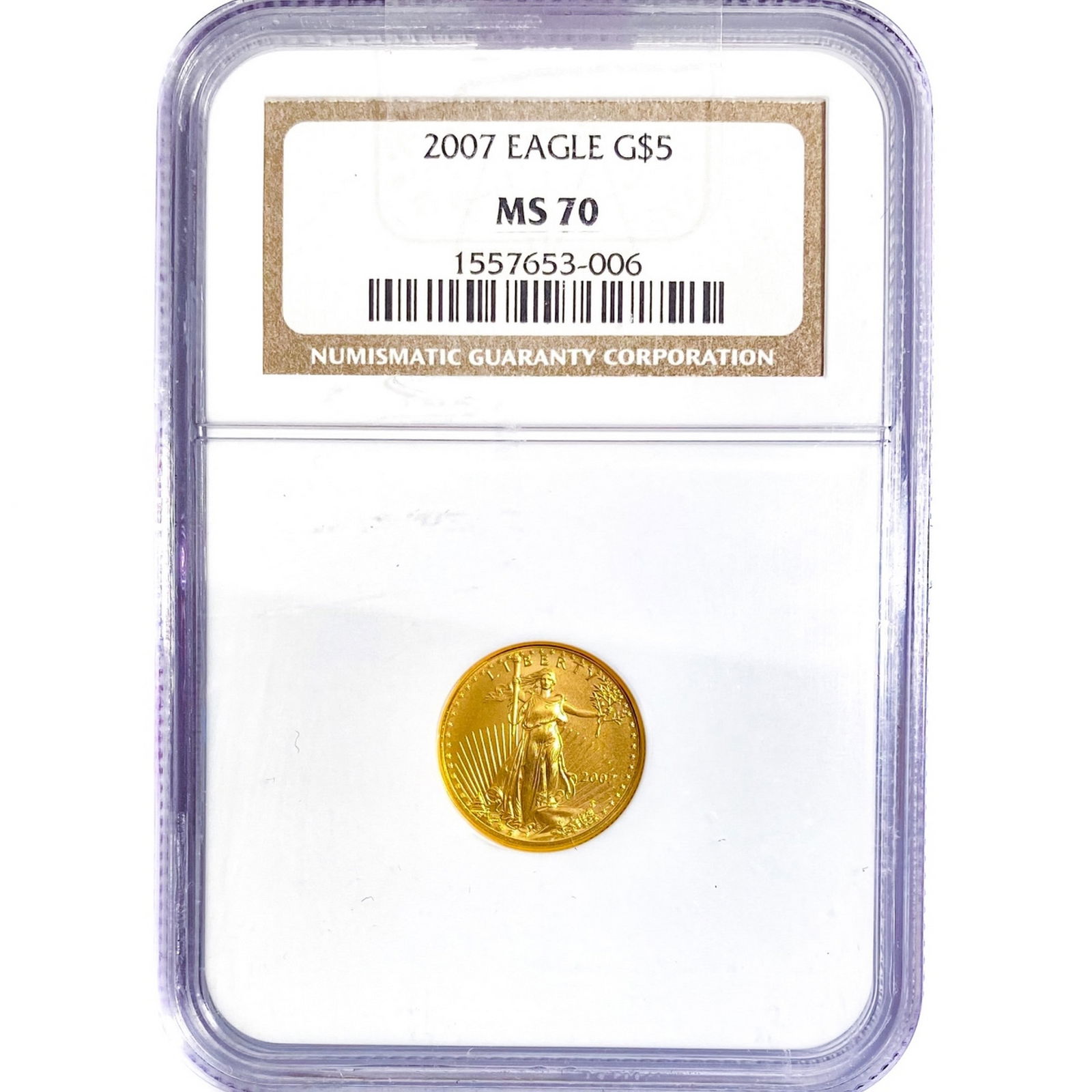 2007 US 1/10oz Gold $5 Eagle NGC MS70 (1 of 2)