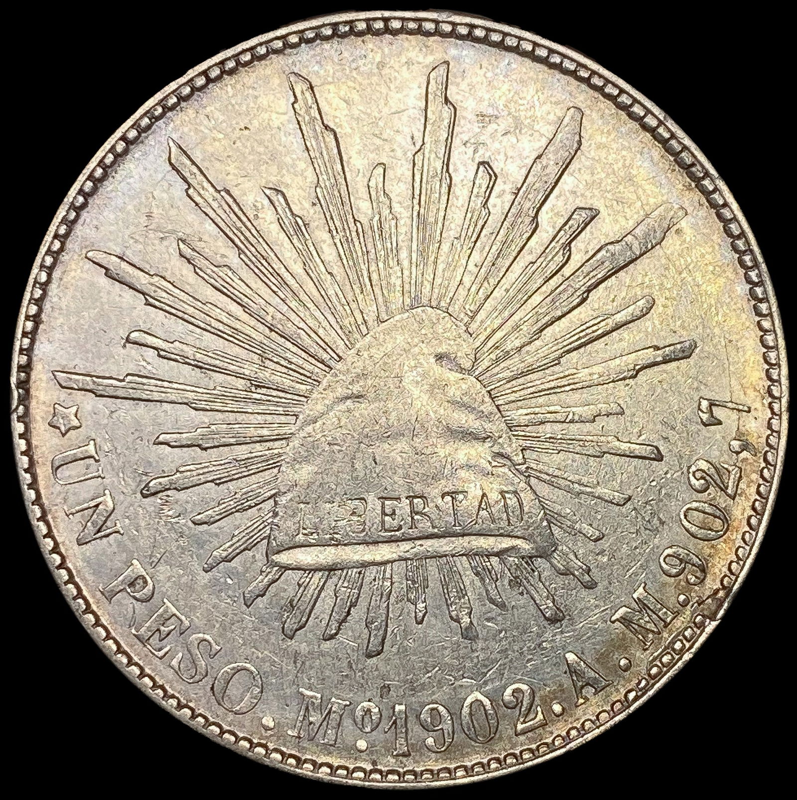 1902 Mexico Silver 1 Peso NEARLY UNCIRCULATED (1 of 2)