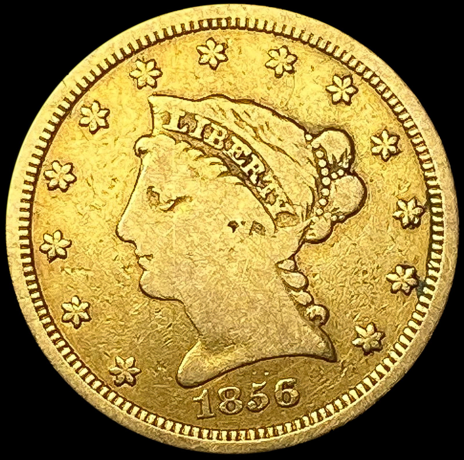 1856-S $2.50 Gold Quarter Eagle NICELY CIRCULATED (1 of 2)