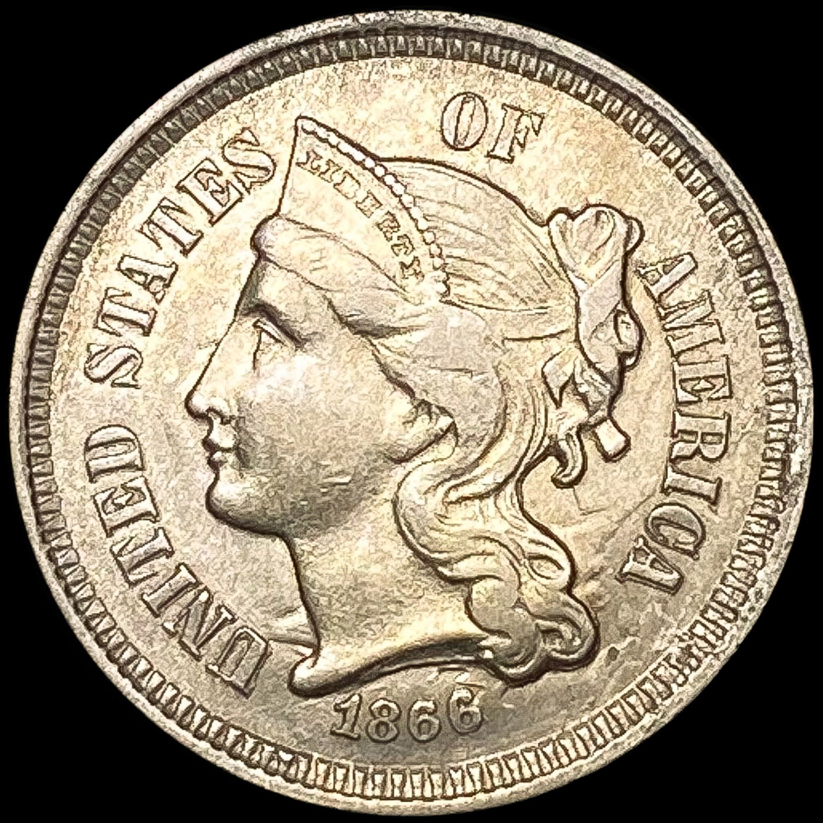 1866 Nickel Three Cent UNCIRCULATED (1 of 2)