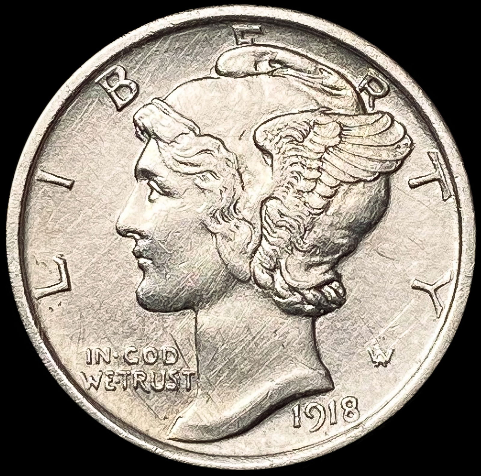 1918 Mercury Dime CLOSELY UNCIRCULATED (1 of 2)