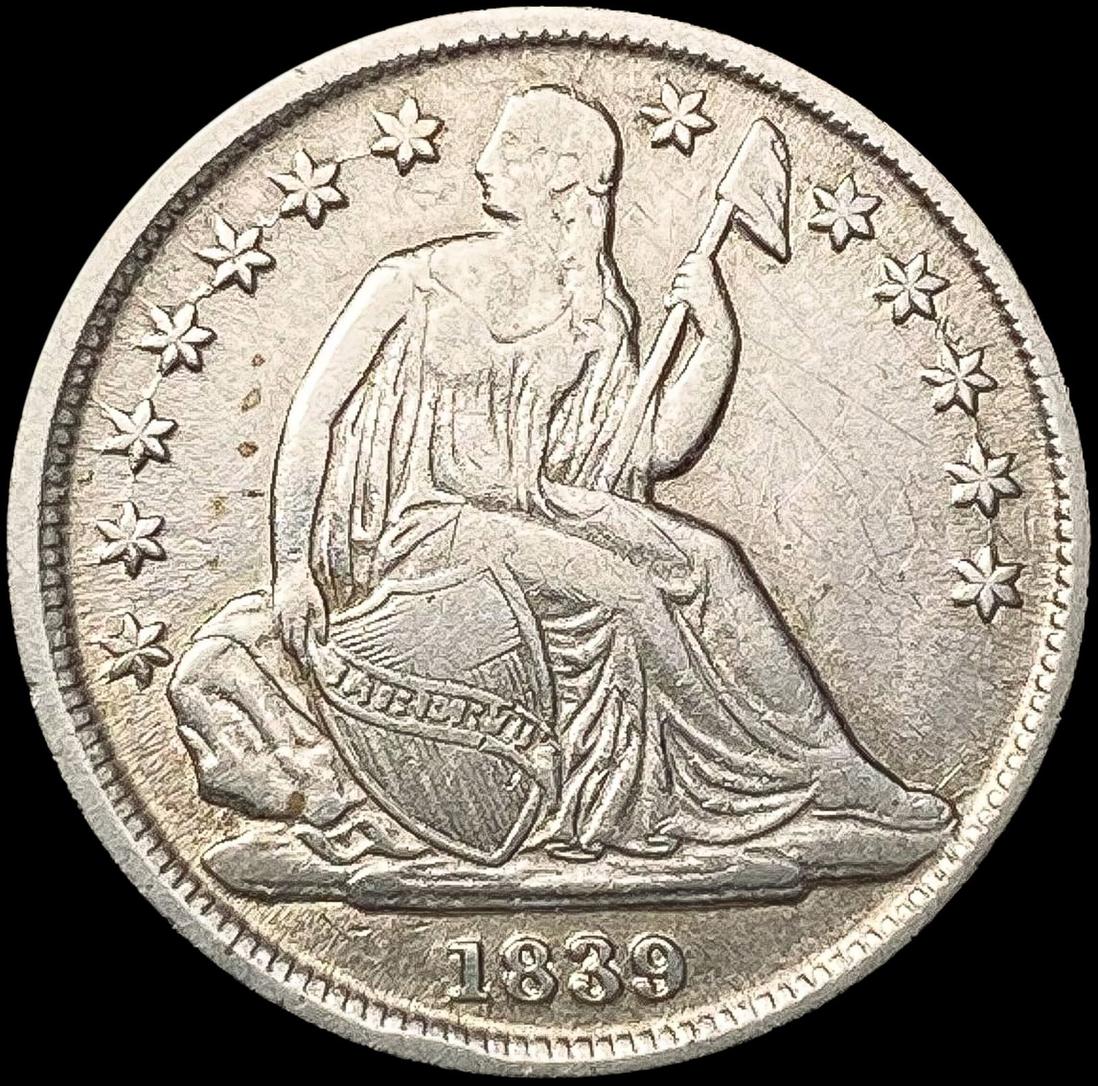 1839-O Seated Liberty Half Dime NEARLY UNCIRCULATE (1 of 2)