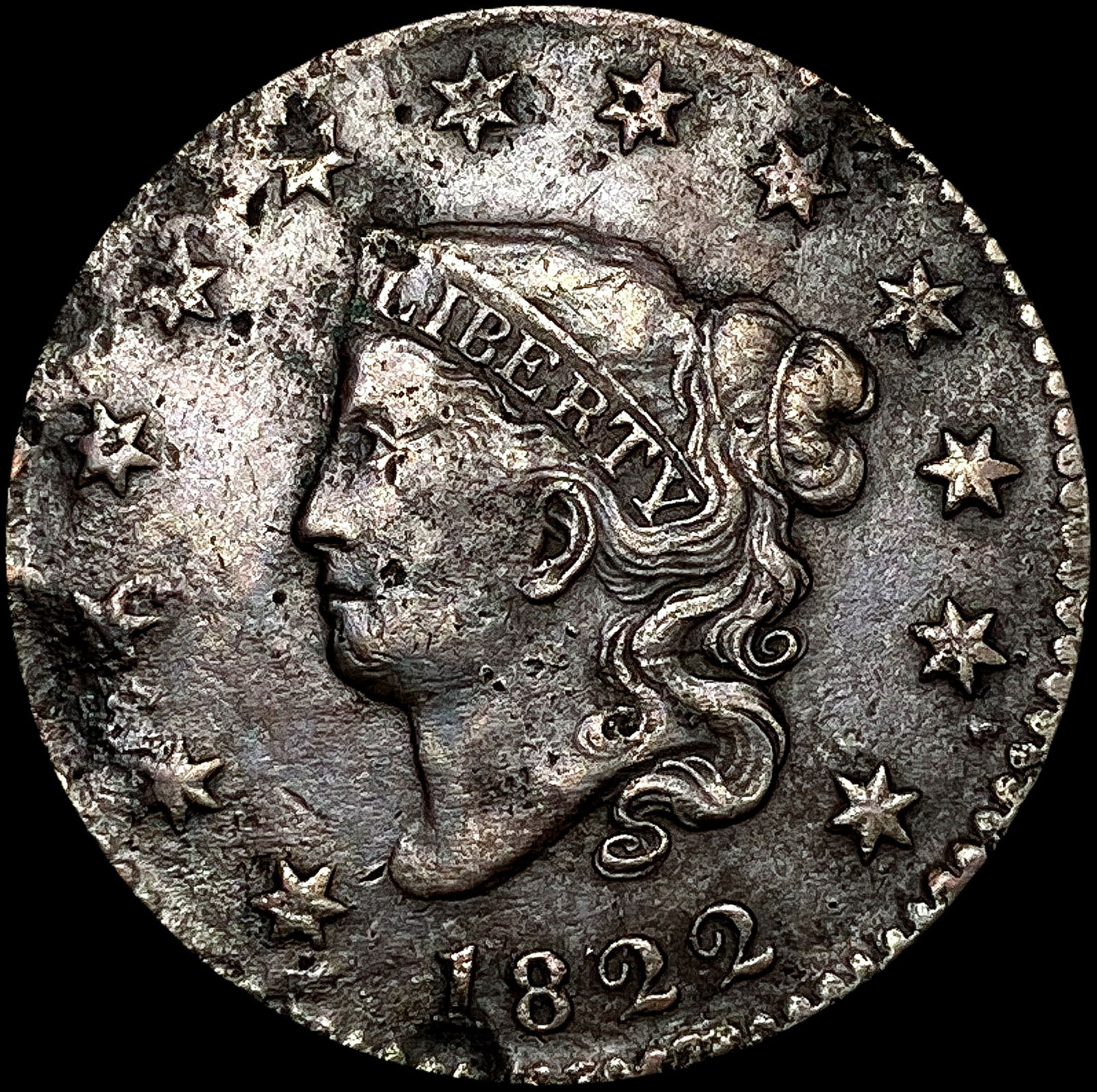 1822 Coronet Head Large Cent NICELY CIRCULATED (1 of 2)