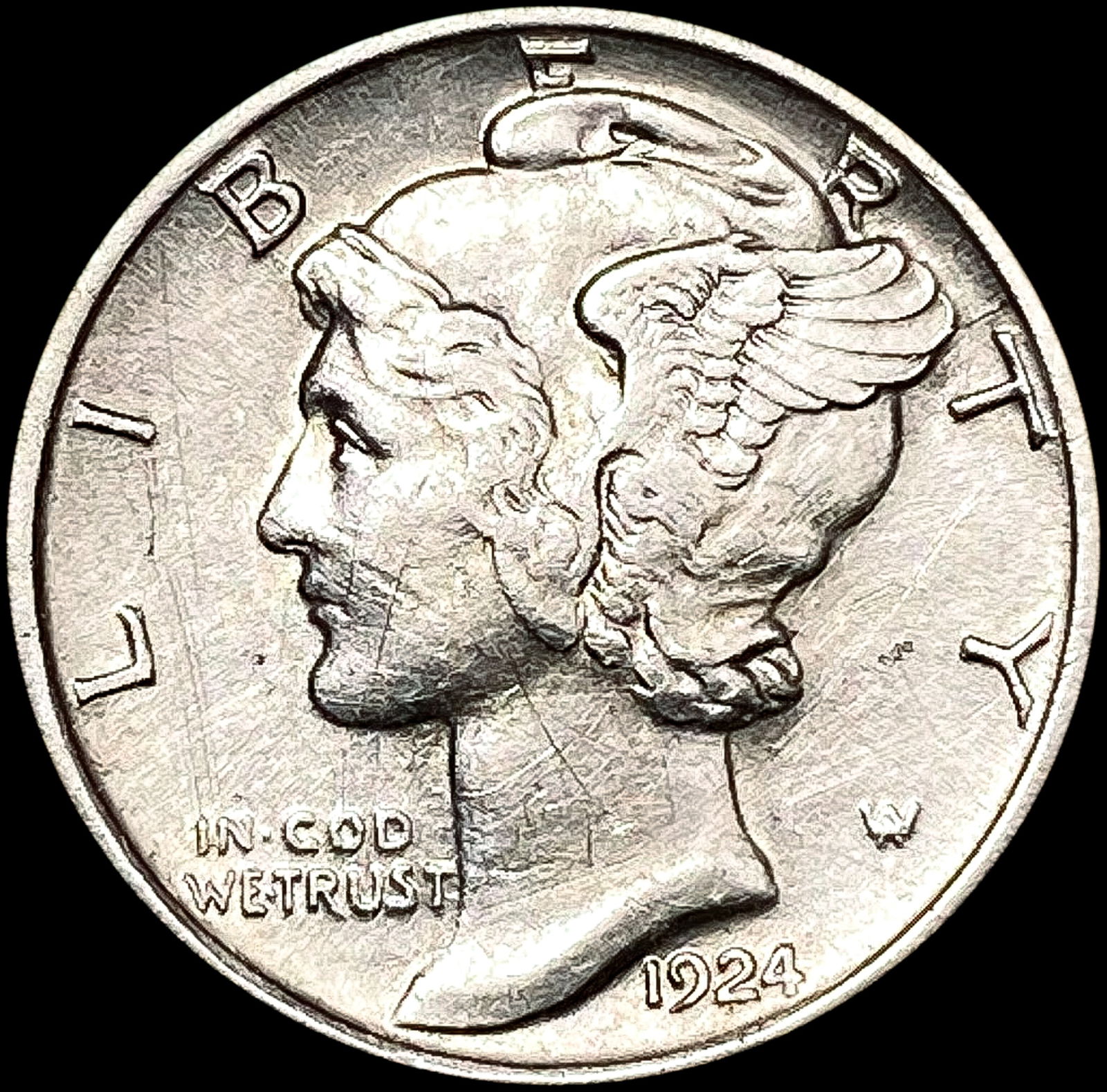 1924-S Mercury Dime CLOSELY UNCIRCULATED (1 of 2)