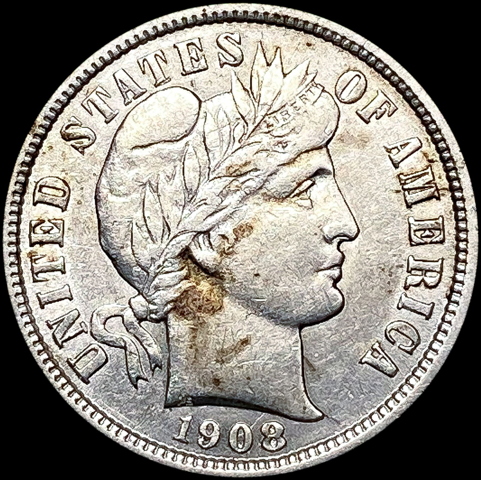 1908 Barber Dime CLOSELY UNCIRCULATED (1 of 2)