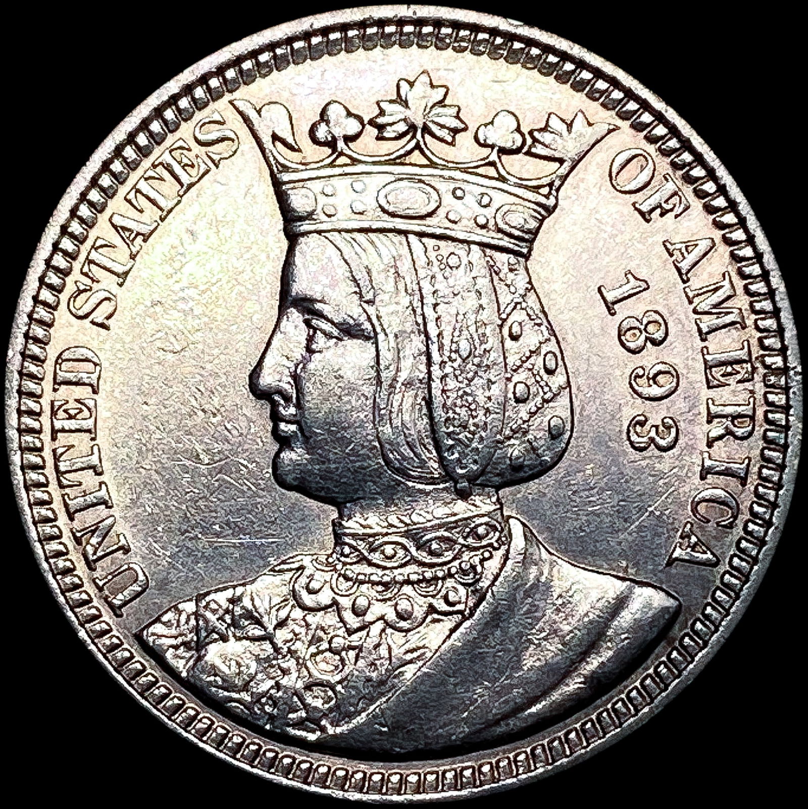 1893 Isabella Silver Quarter UNCIRCULATED (1 of 2)