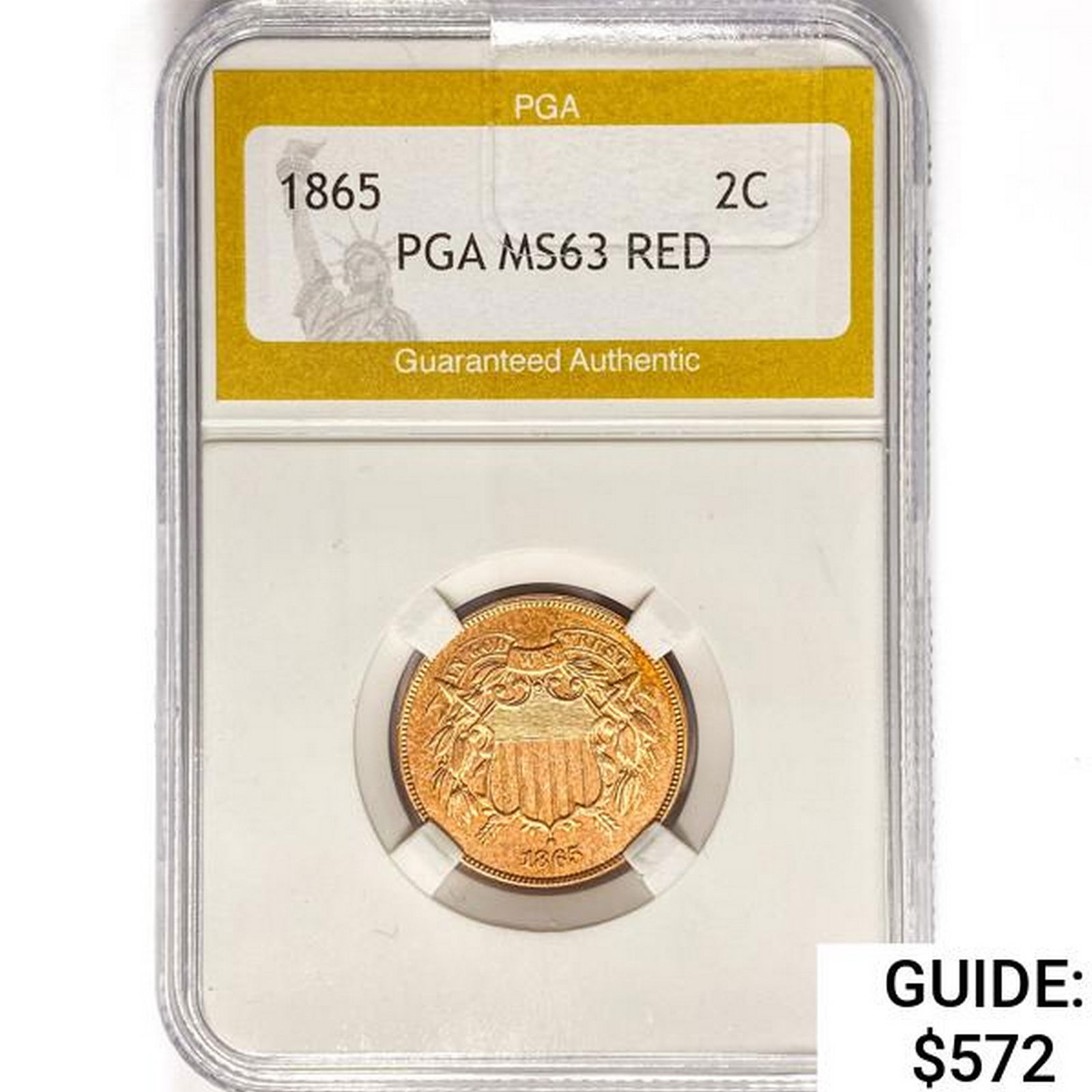 1865 Two Cent Piece PGA MS63 RED (1 of 2)