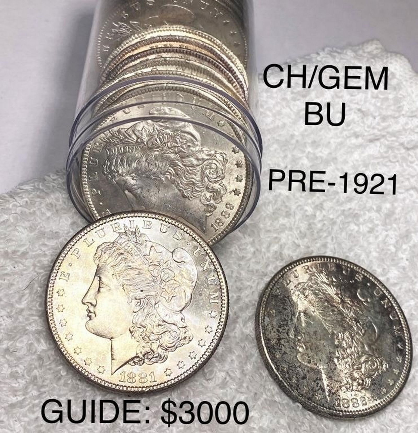 Pre 1921 20 Coin Roll Morgan Silver Dollars UNC (1 of 2)