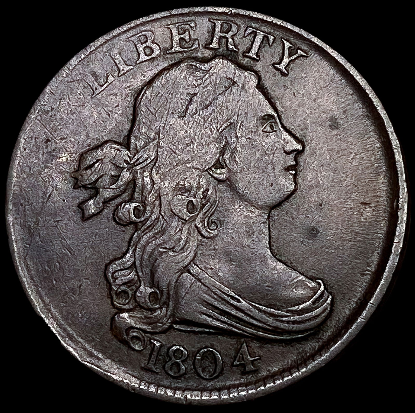 1804 Plain 4 Draped Bust Half Cent LIGHTLY CIRCULA (1 of 2)