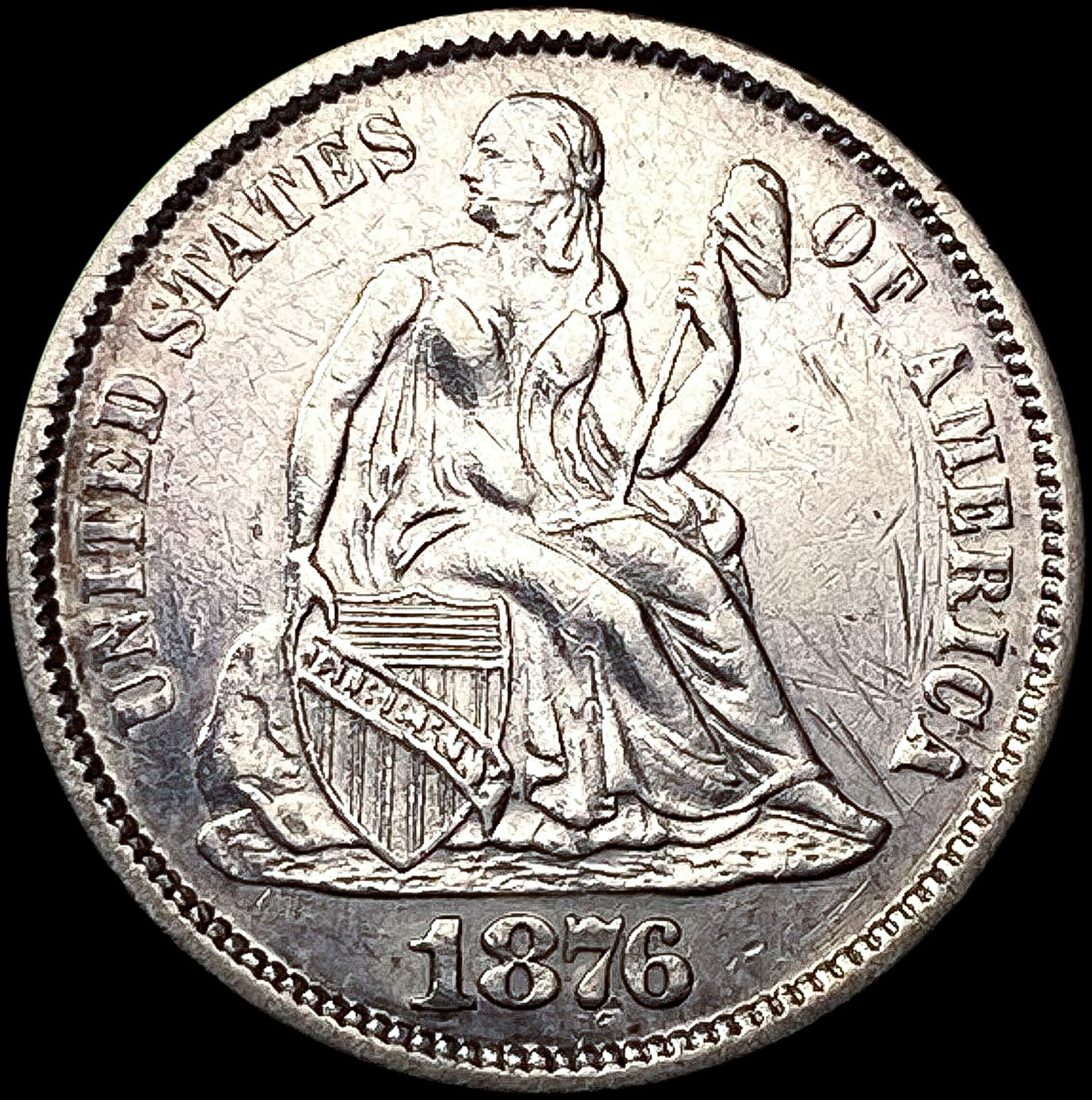 1876 Seated Liberty Dime UNCIRCULATED (1 of 2)