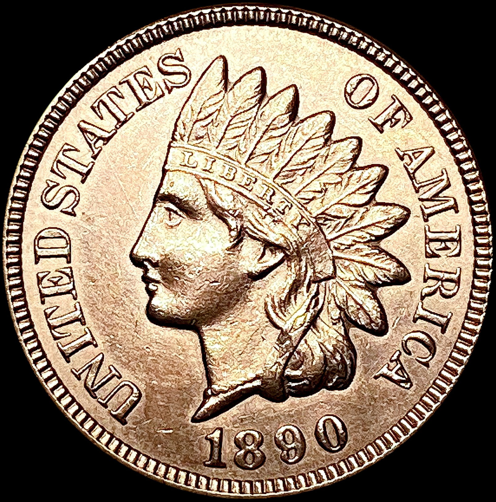 1890 RED Indian Head Cent CHOICE BU (1 of 2)