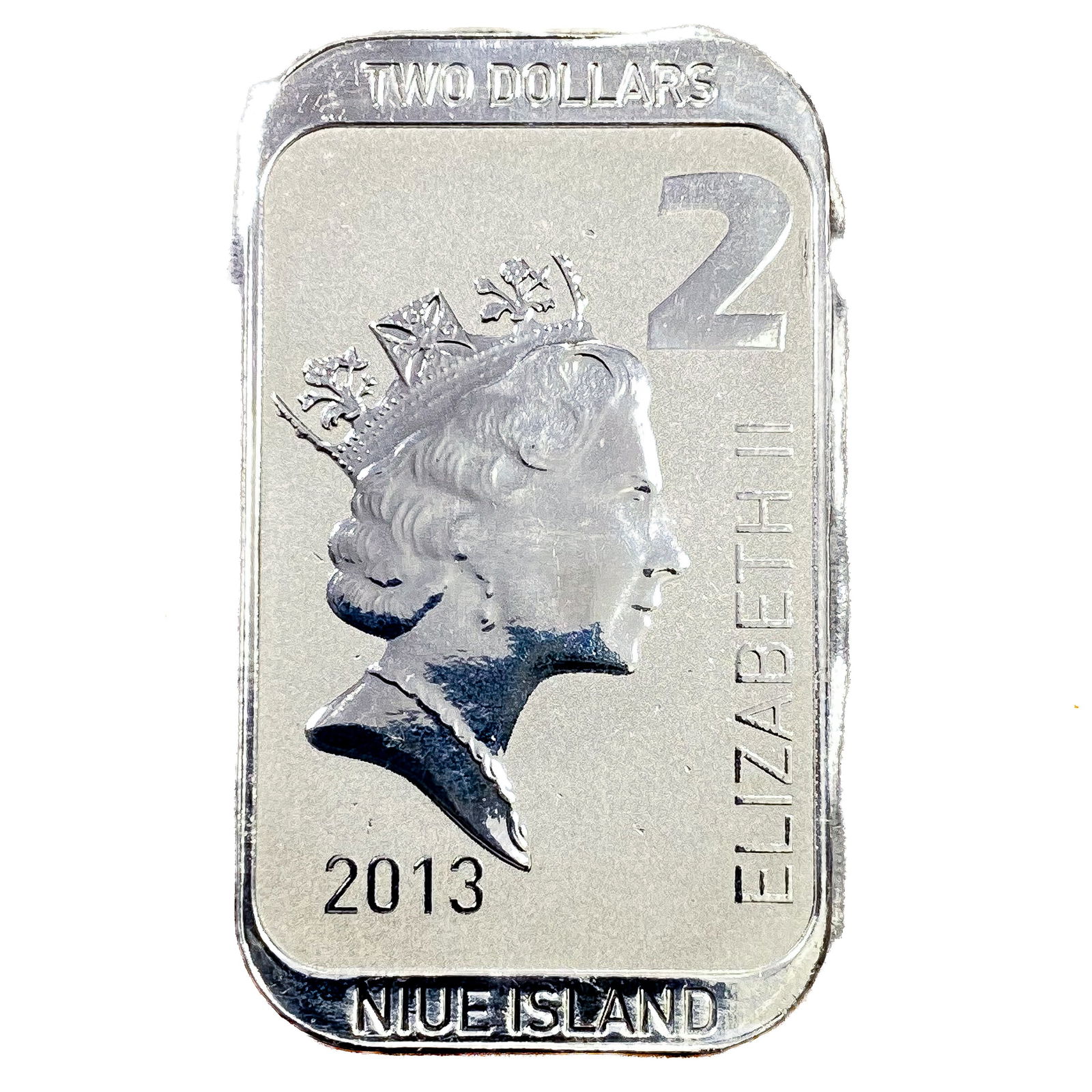 2013 2 Dollar 1 Troy Oz Silver Bar Elizabeth II (1 of 2)