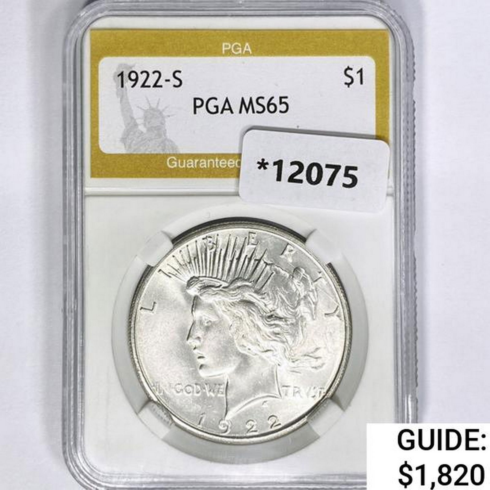 1922-S Silver Peace Dollar PGA MS65 (1 of 2)