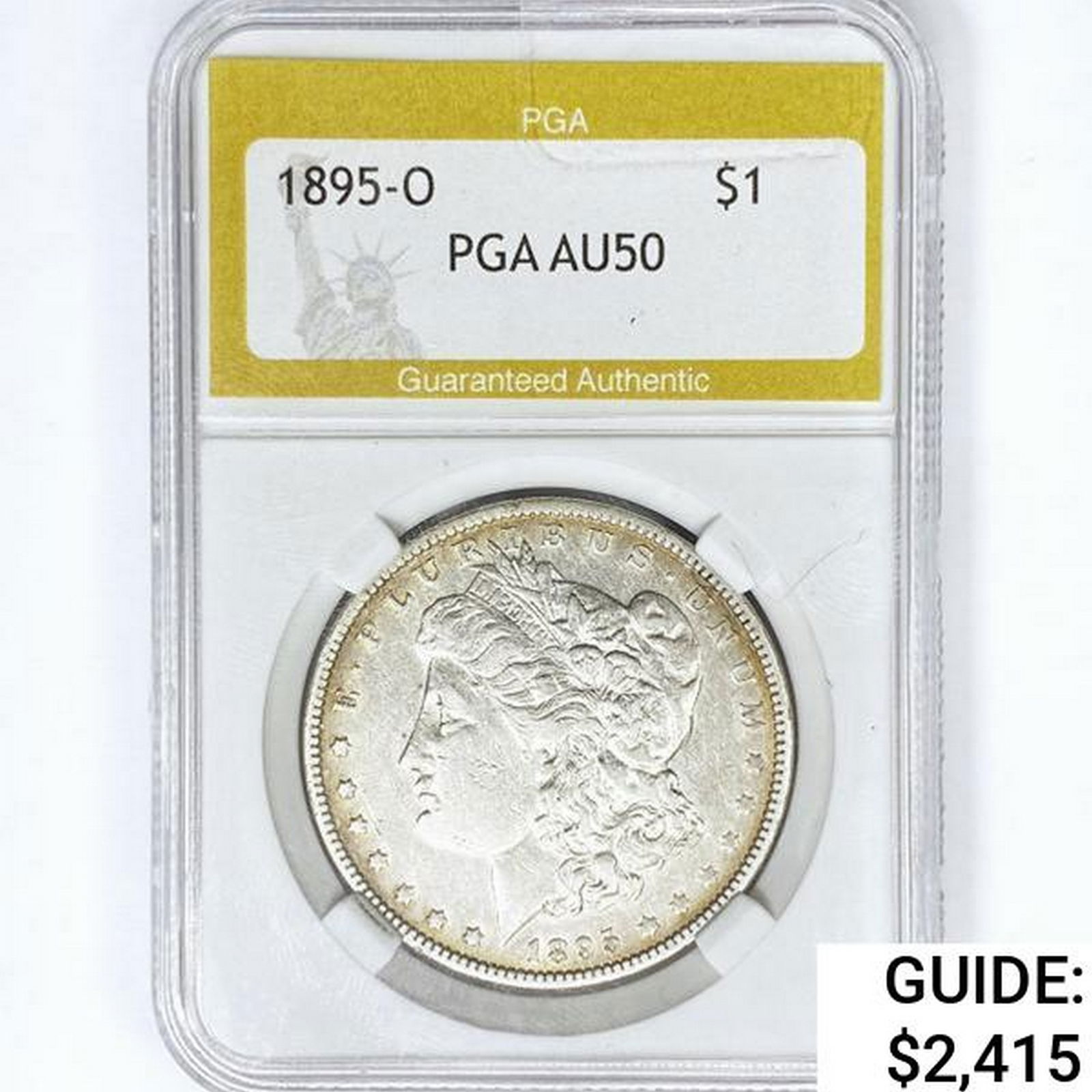 1895-O Morgan Silver Dollar PGA AU50: 1895-O Morgan Silver Dollar PGA AU50