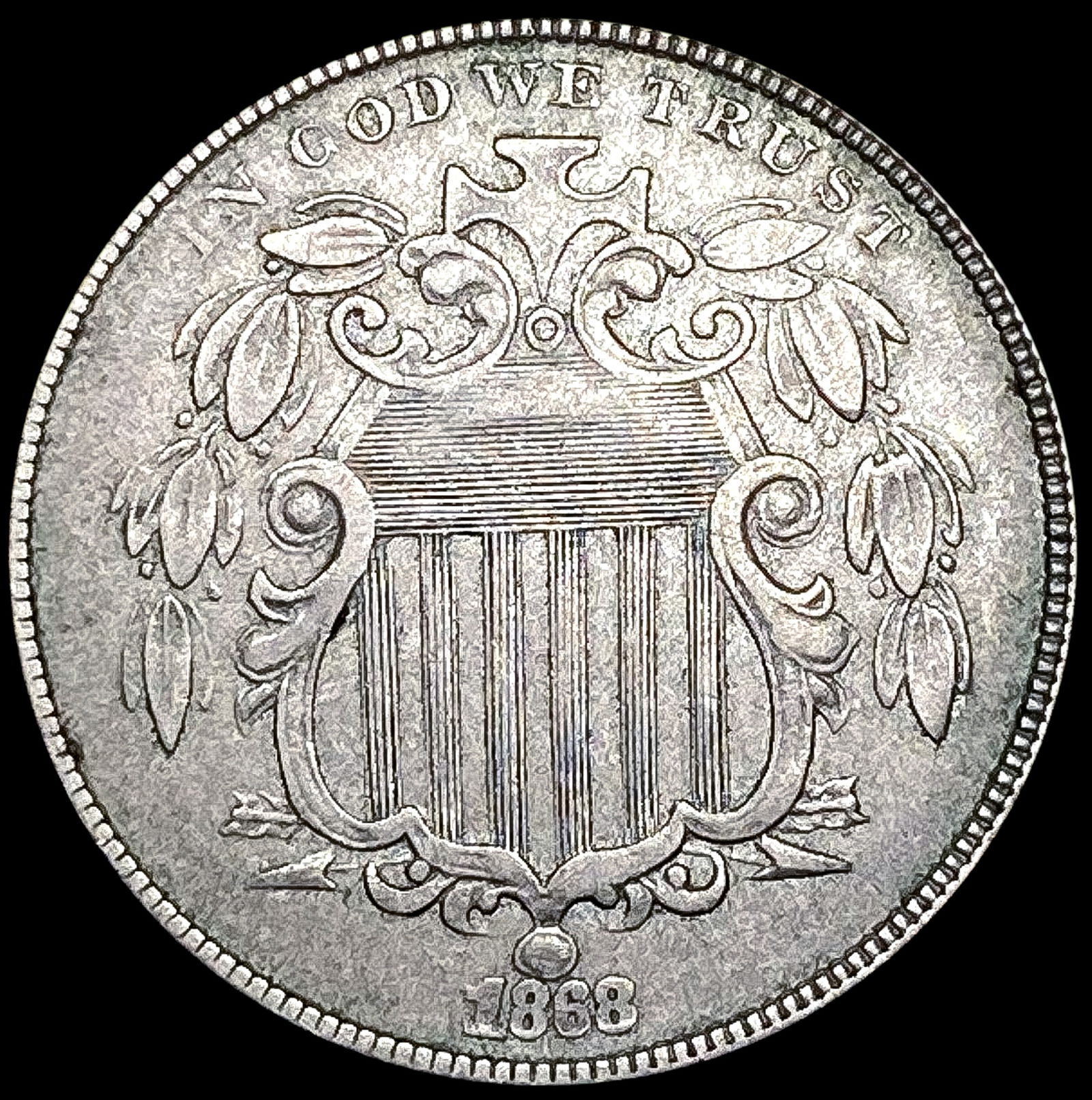 1868 Shield Nickel CLOSELY UNCIRCULATED (1 of 2)