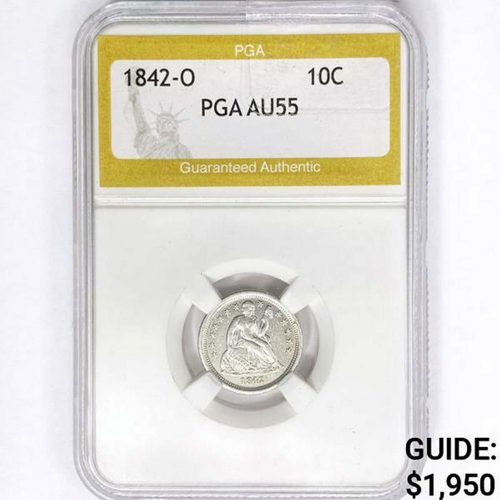 1842-O Seated Liberty Dime PGA AU55 (1 of 2)