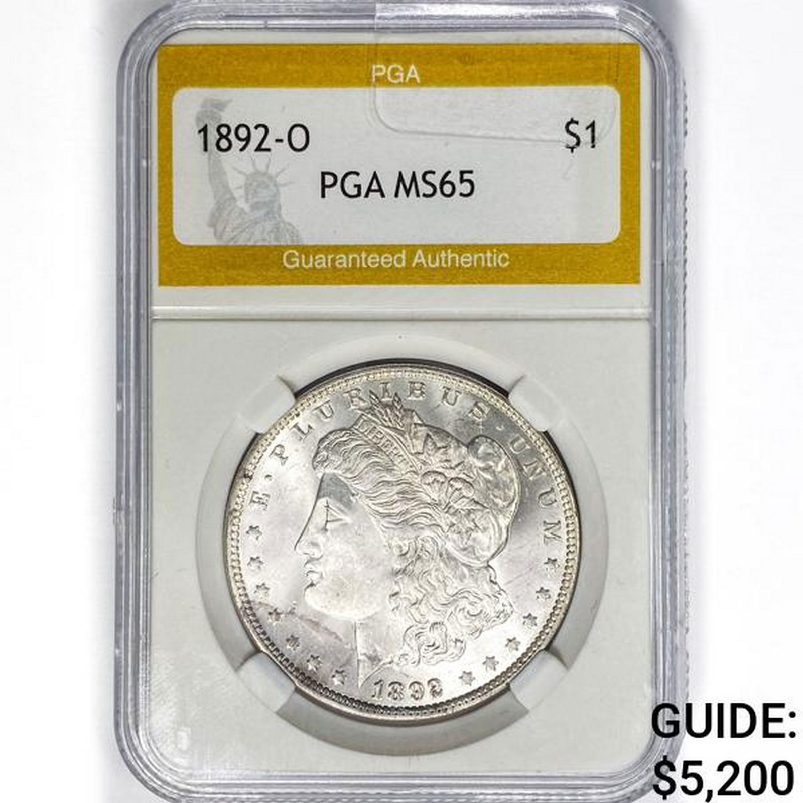 1892-O Morgan Silver Dollar PGA MS65 (1 of 2)