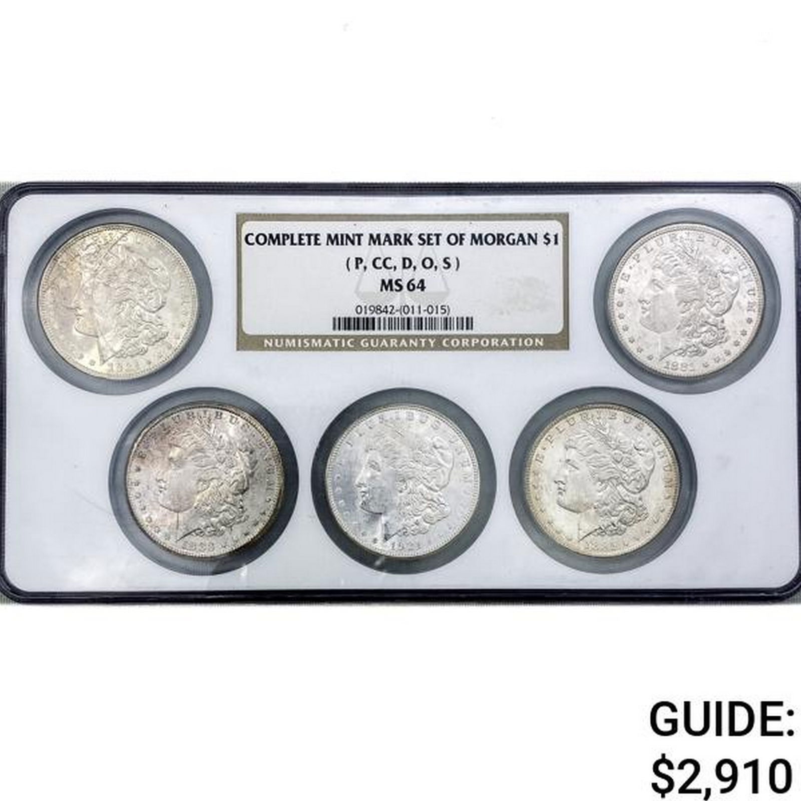 1881-1921 5 Morgan Silver Dollars NGC MS64 (1 of 2)