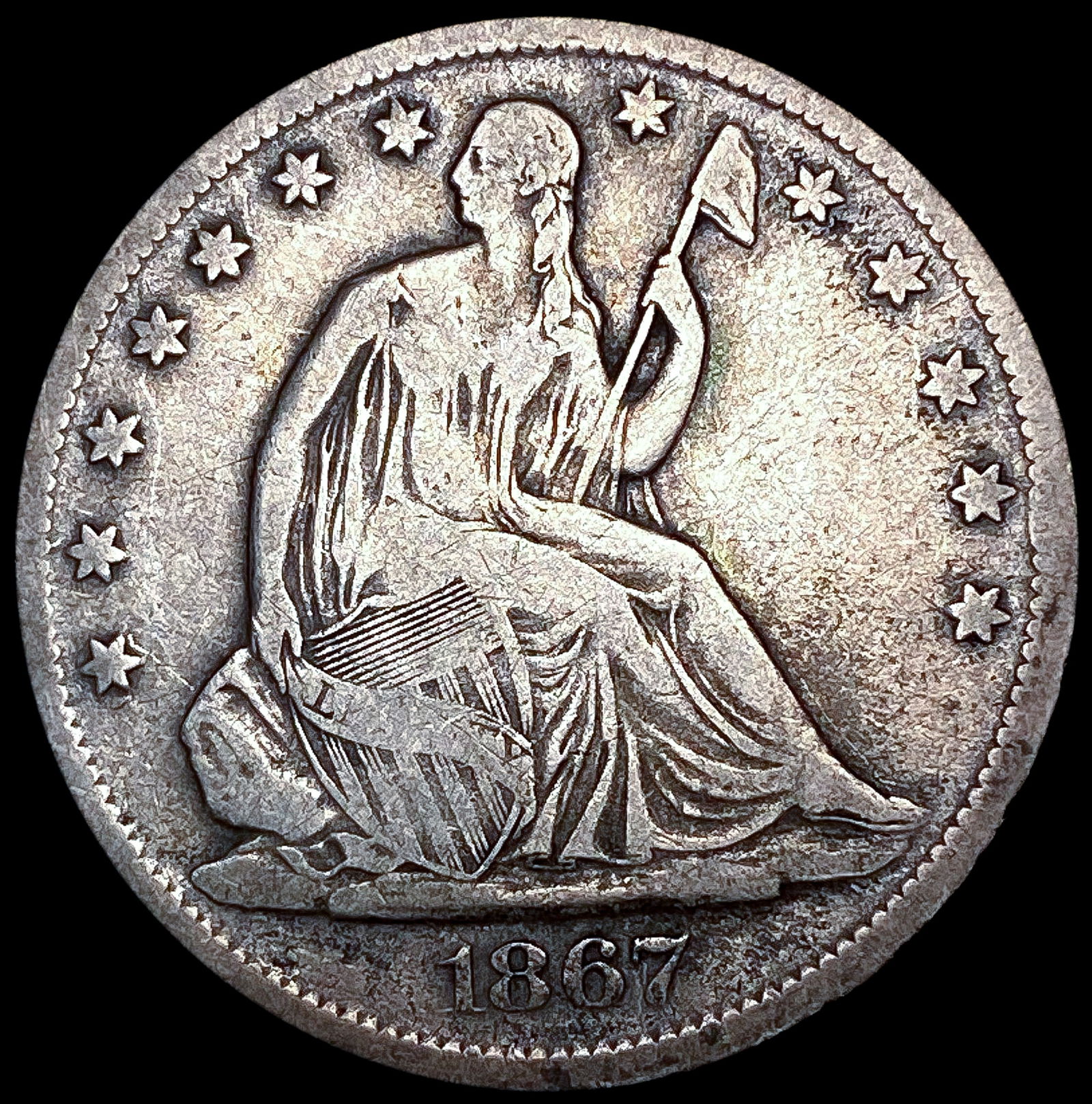 1867-S Seated Liberty Half Dollar LIGHTLY CIRCULAT (1 of 2)