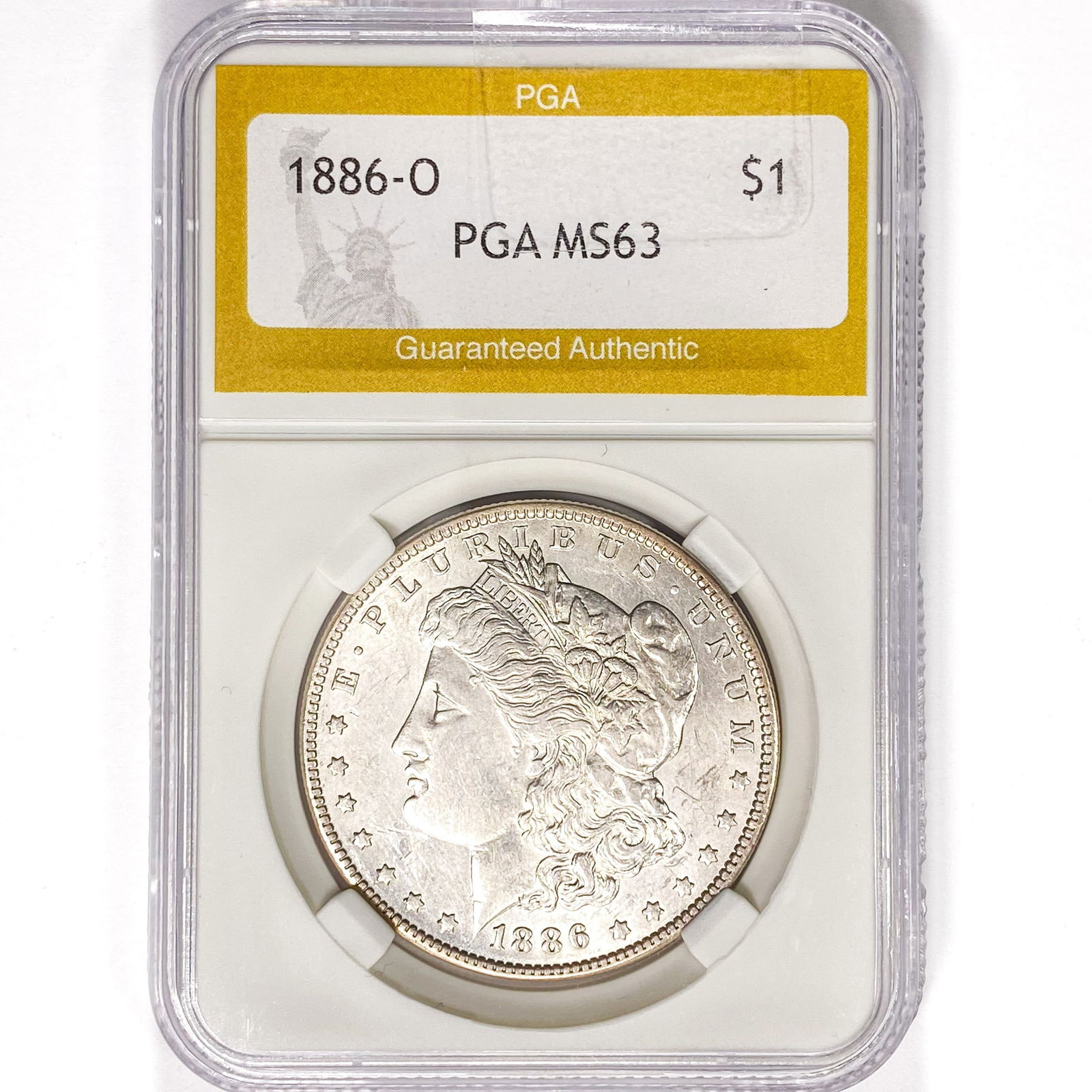 1886-O Morgan Silver Dollar PGA MS63 (1 of 2)