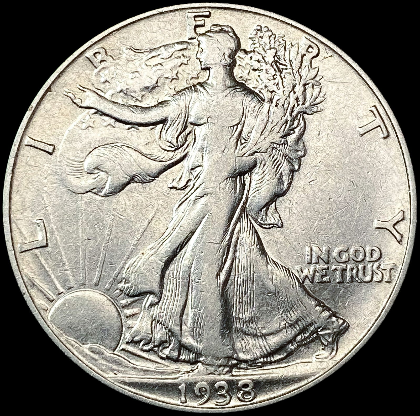 1938-D Walking Liberty Half Dollar CLOSELY UNCIRCU (1 of 2)