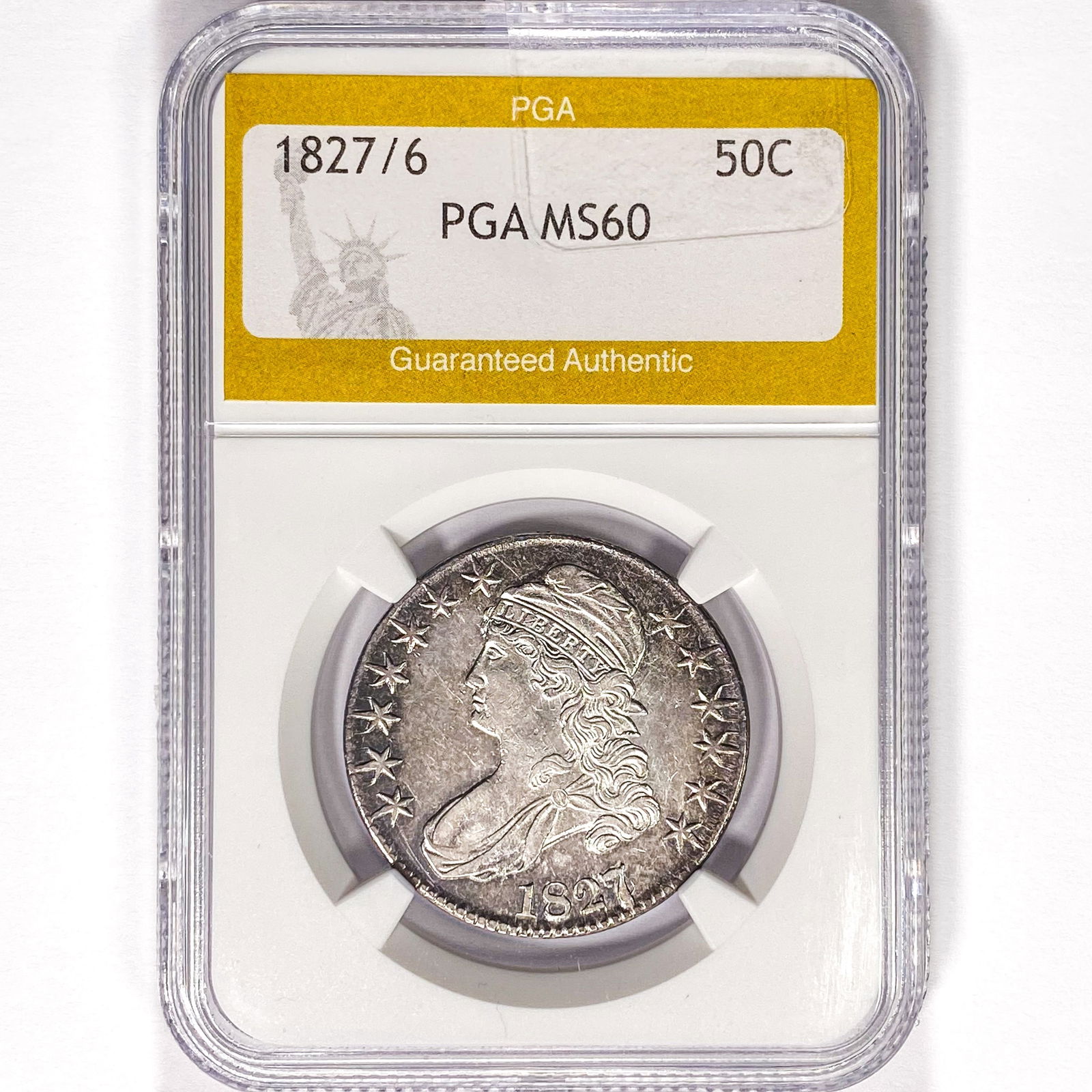 1827/6 Capped Bust Half Dollar PGA MS60 (1 of 2)