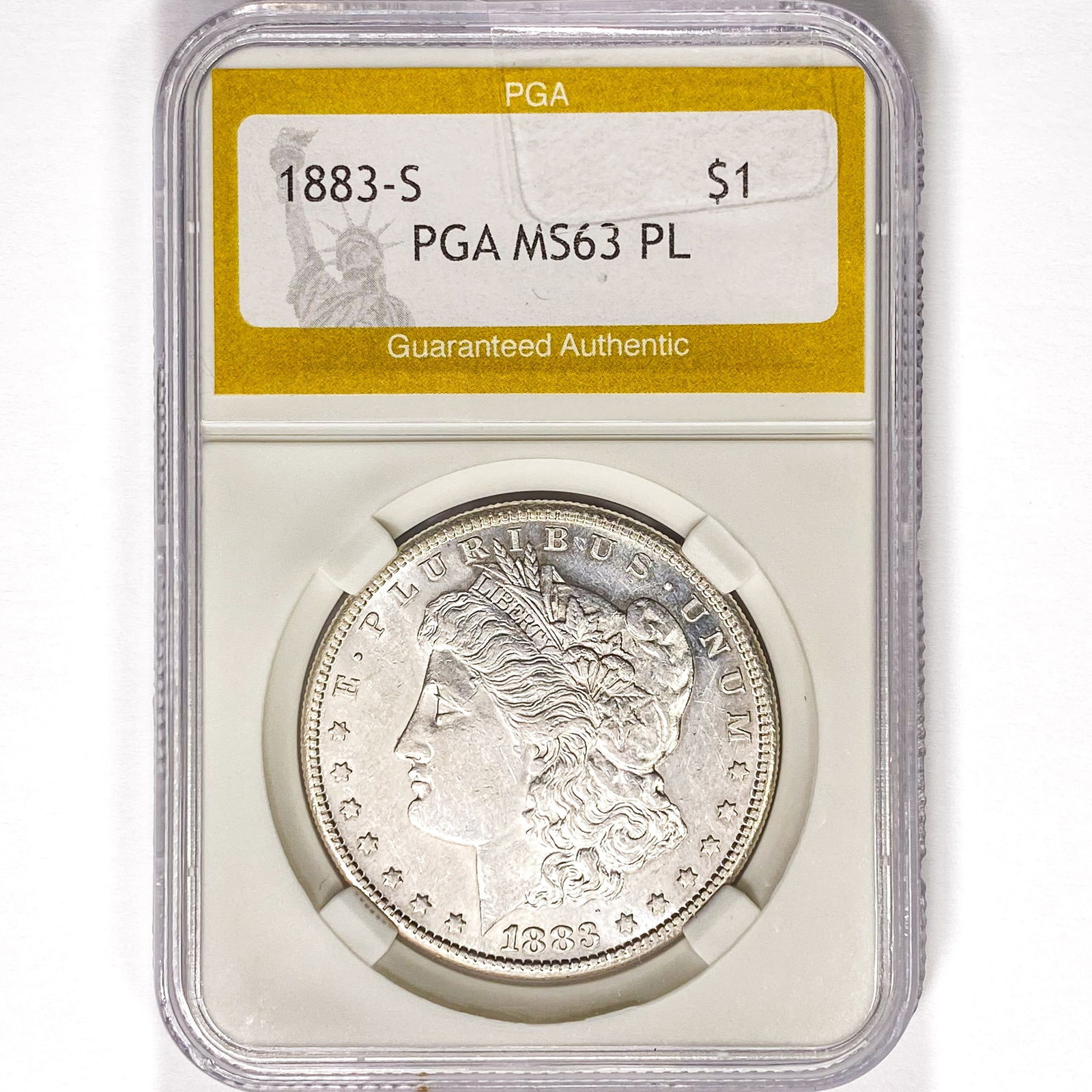 1883-S Morgan Silver Dollar PGA MS63 PL (1 of 2)