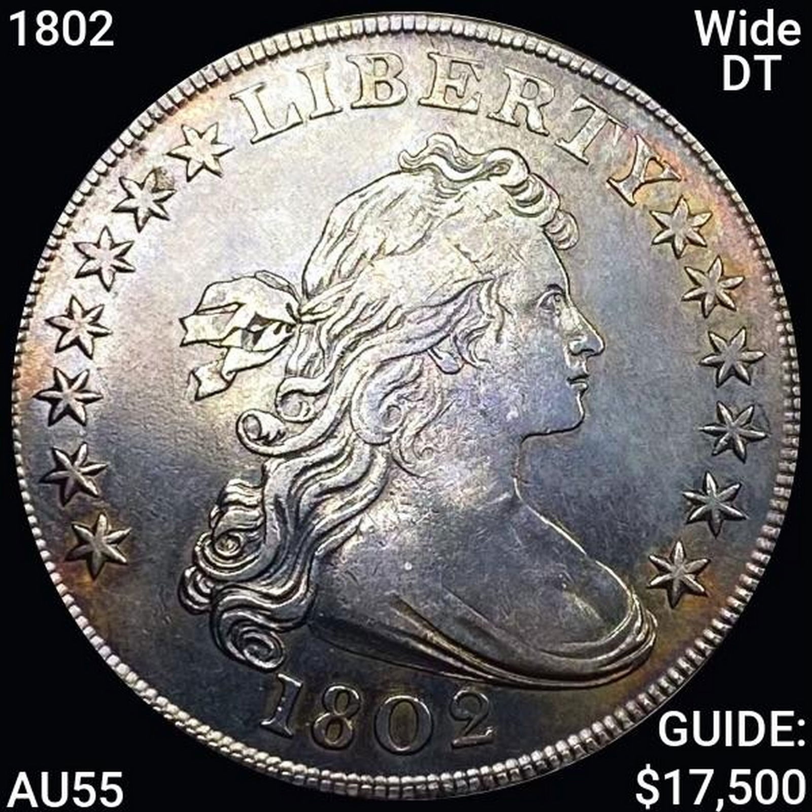 1802 Wide DT Draped Bust Dollar CHOICE AU (1 of 2)