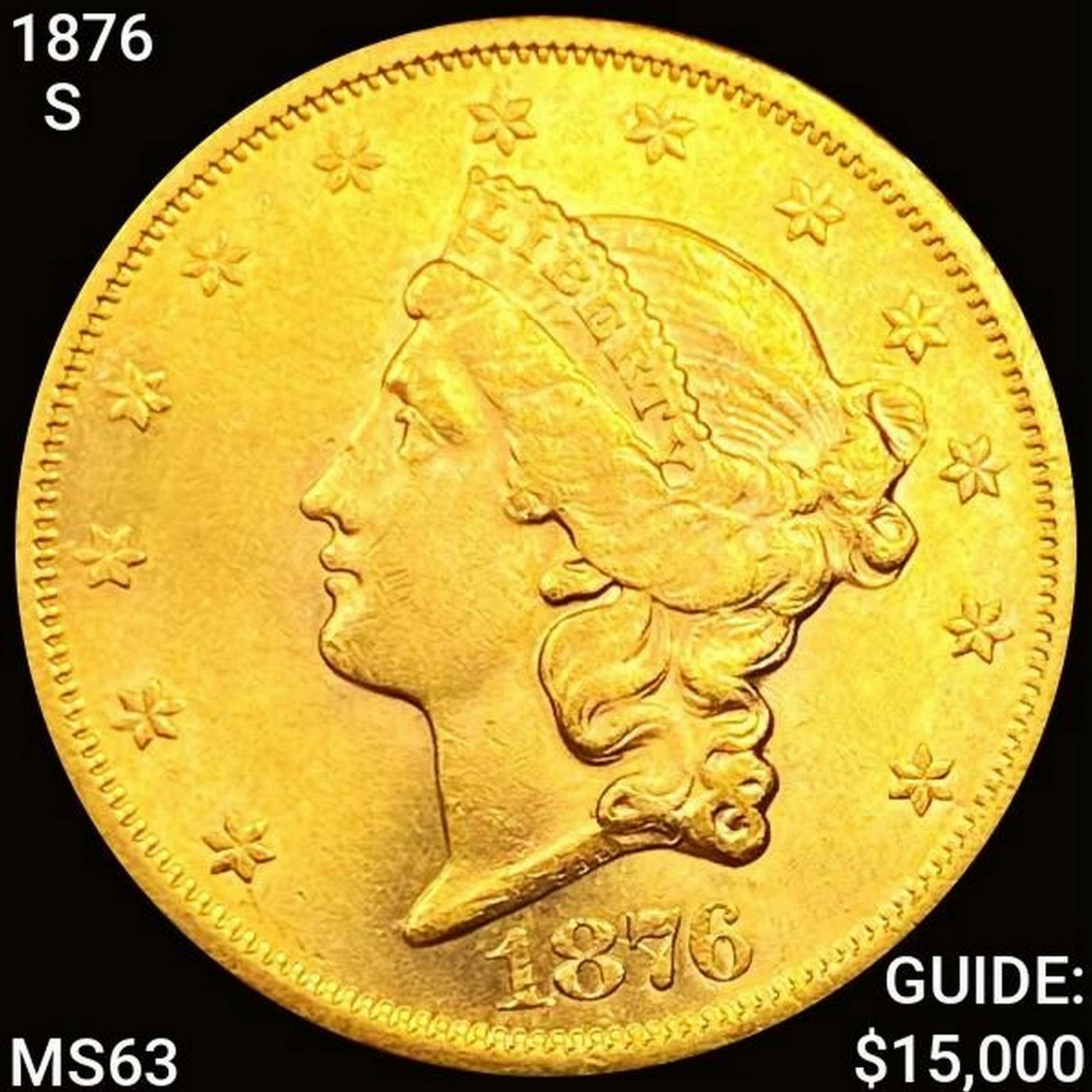 1876-S $20 Gold Double Eagle CHOICE BU (1 of 2)