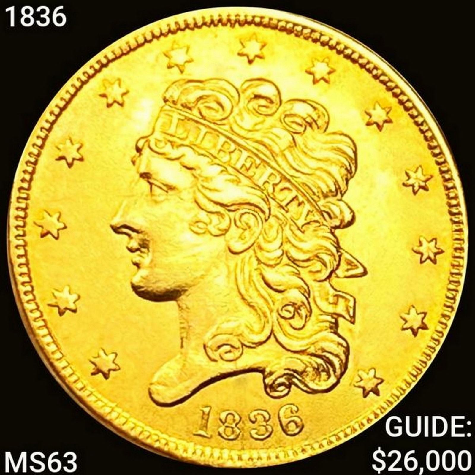 1836 $5 Gold Half Eagle CHOICE BU (1 of 2)
