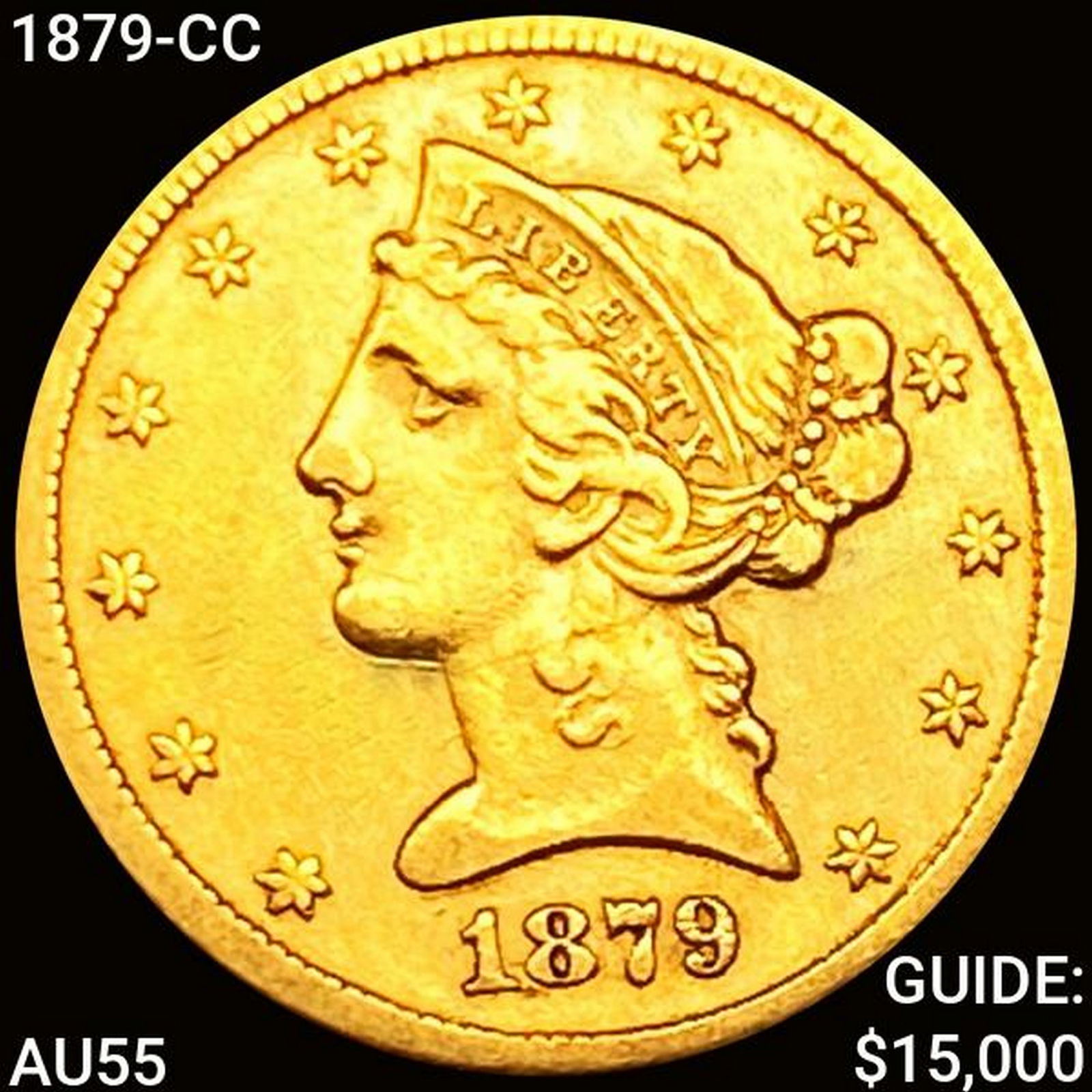 1879-CC $5 Gold Half Eagle HIGH GRADE (1 of 2)