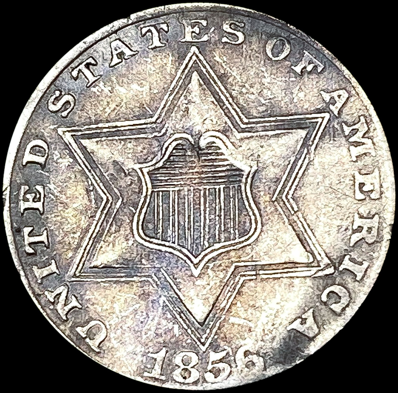 1856 Silver Three Cent LIGHTLY CIRCULATED (1 of 2)