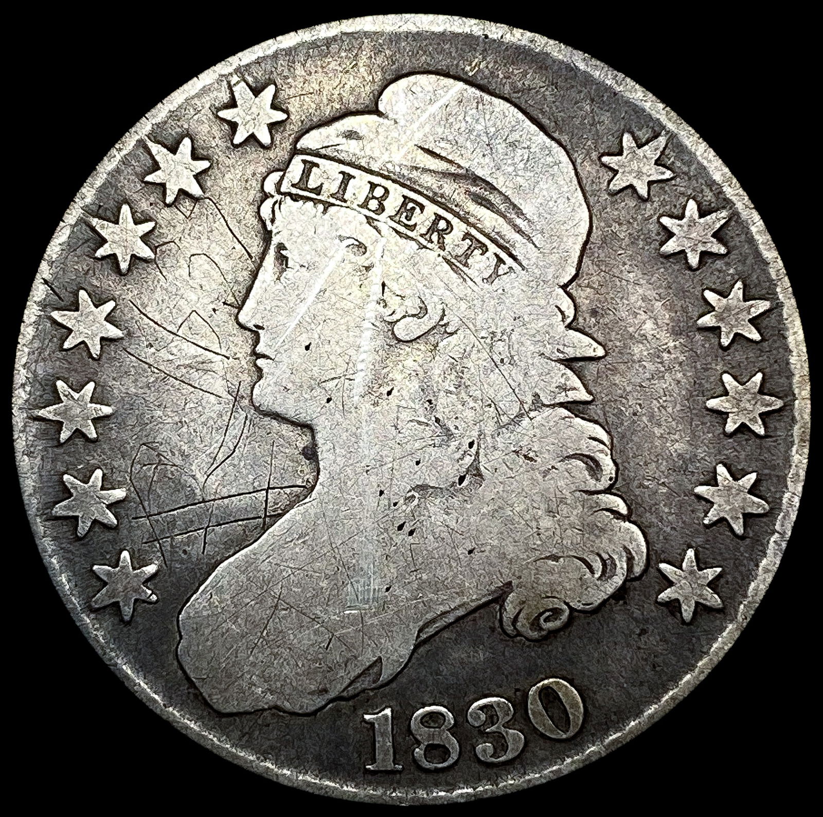 1830 Sm O Capped Bust Half Dollar NICELY CIRCULATE (1 of 2)