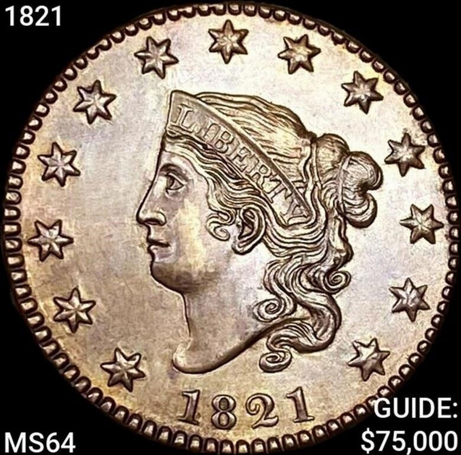 1821 Coronet Head Cent CHOICE BU (1 of 2)