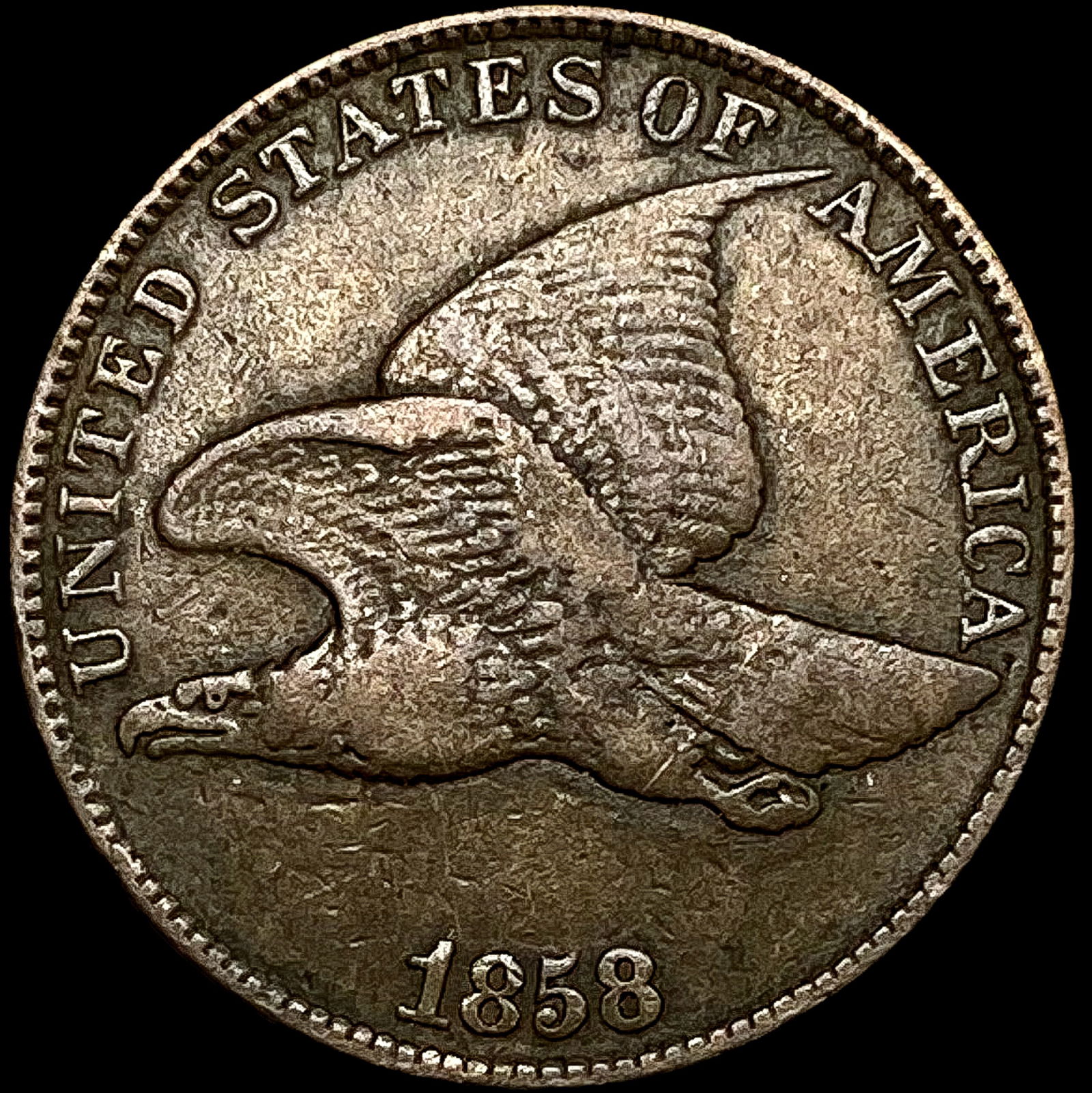 1858 LL Flying Eagle Cent NEARLY UNCIRCULATED (1 of 2)