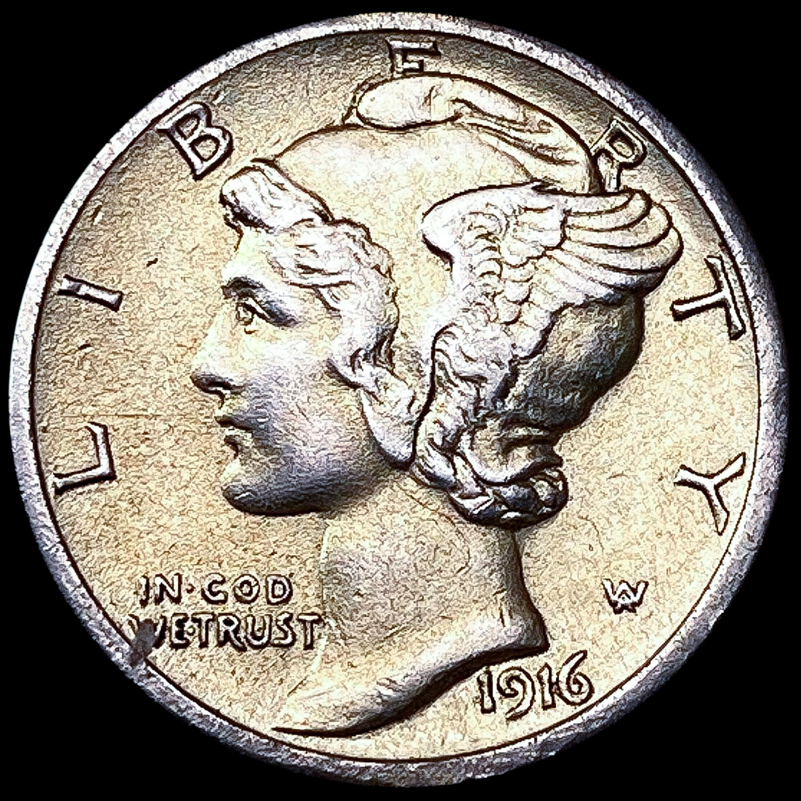 1916-S Mercury Dime CLOSELY UNCIRCULATED (1 of 2)