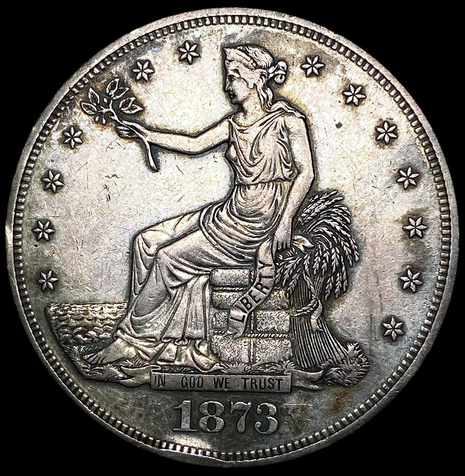 1873-S Silver Trade Dollar NEARLY UNCIRCULATED (1 of 2)