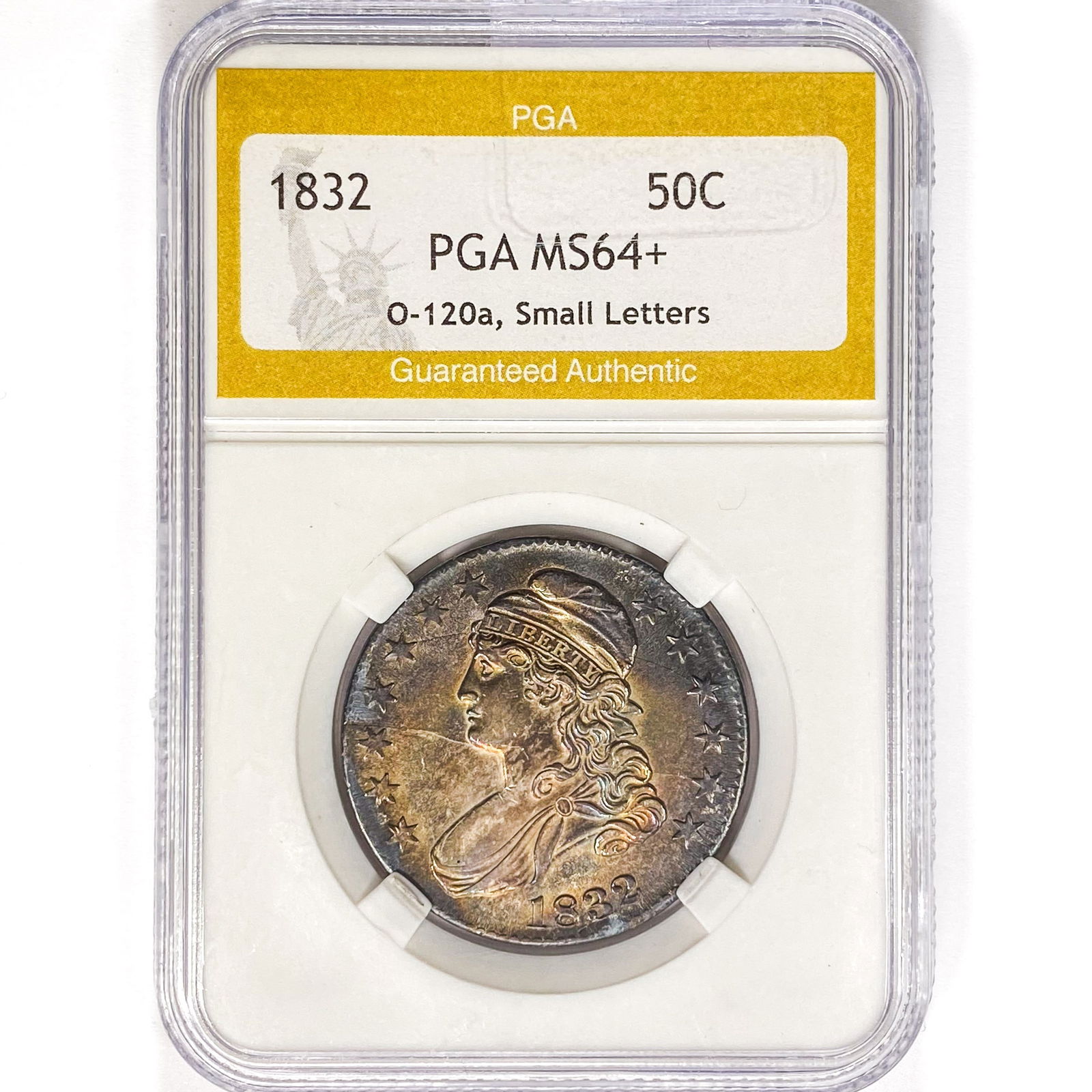 1832 Capped Bust 50C PGA MS64+ O-120a, Sm. Letters (1 of 2)