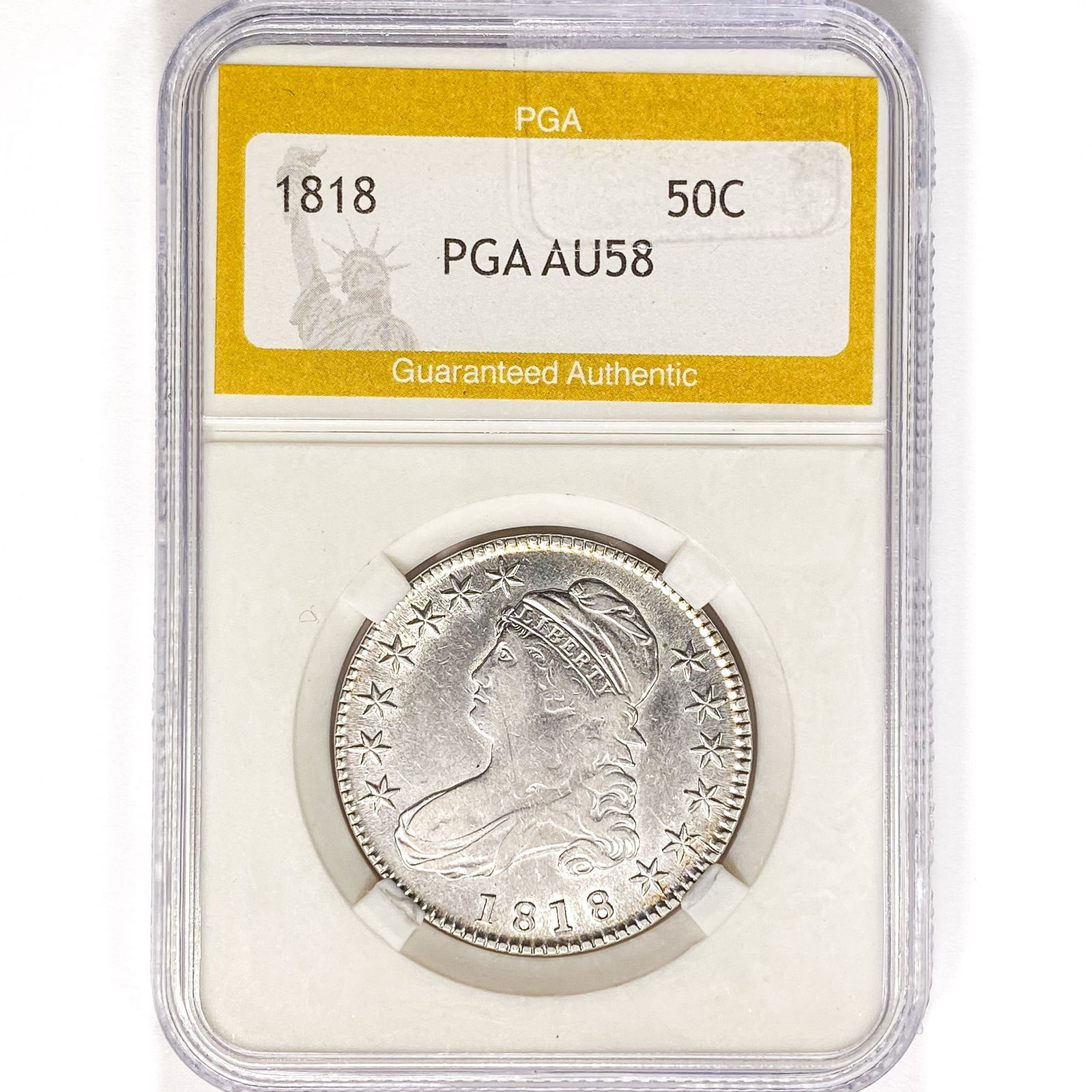 1818 Capped Bust Half Dollar PGA AU58 (1 of 2)