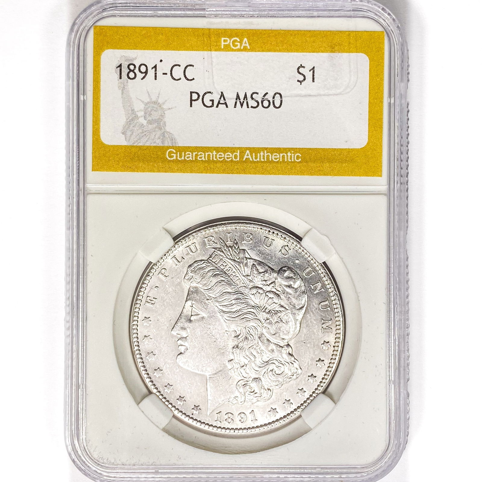 1891-CC Morgan Silver Dollar PGA MS60 (1 of 2)