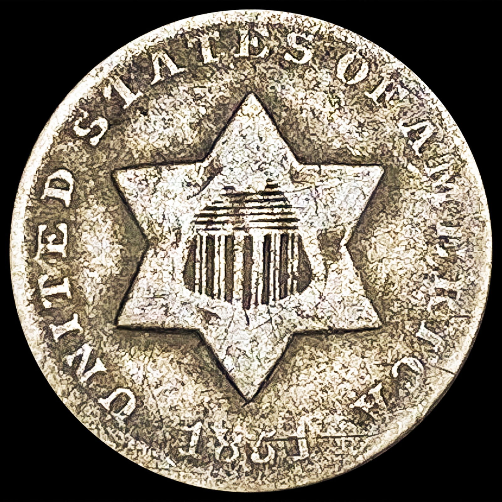 1861 Silver Three Cent LIGHTLY CIRCULATED (1 of 2)