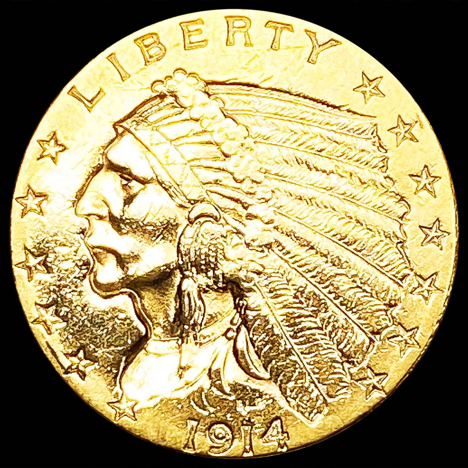 1914 $2.50 Gold Quarter Eagle CLOSELY UNCIRCULATED (1 of 2)