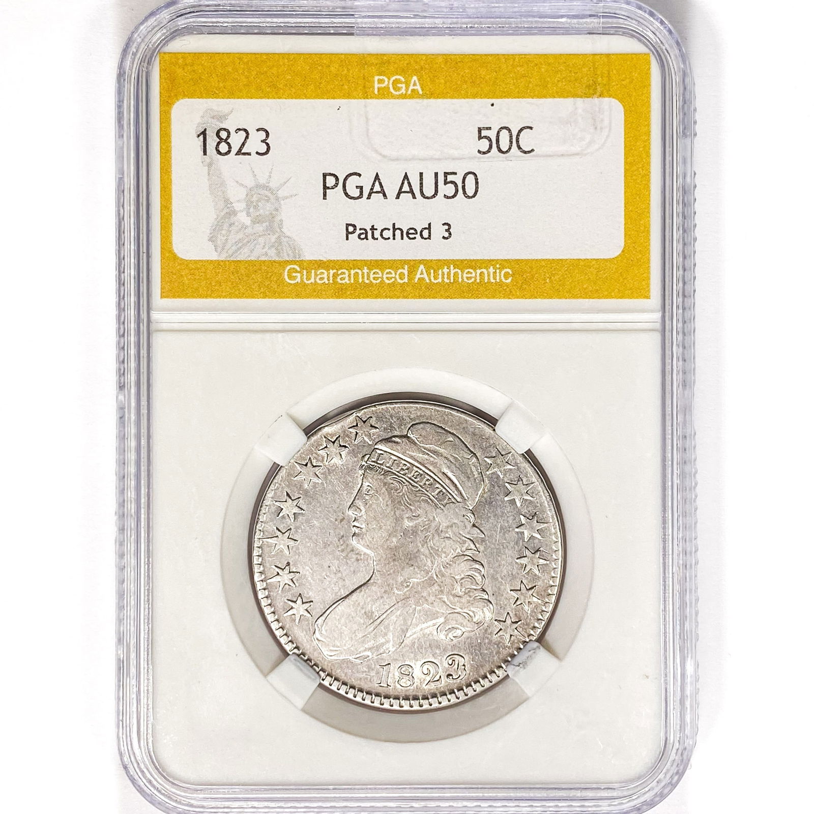 1823 Capped Bust Half Dollar PGA AU50 Patched 3 (1 of 2)
