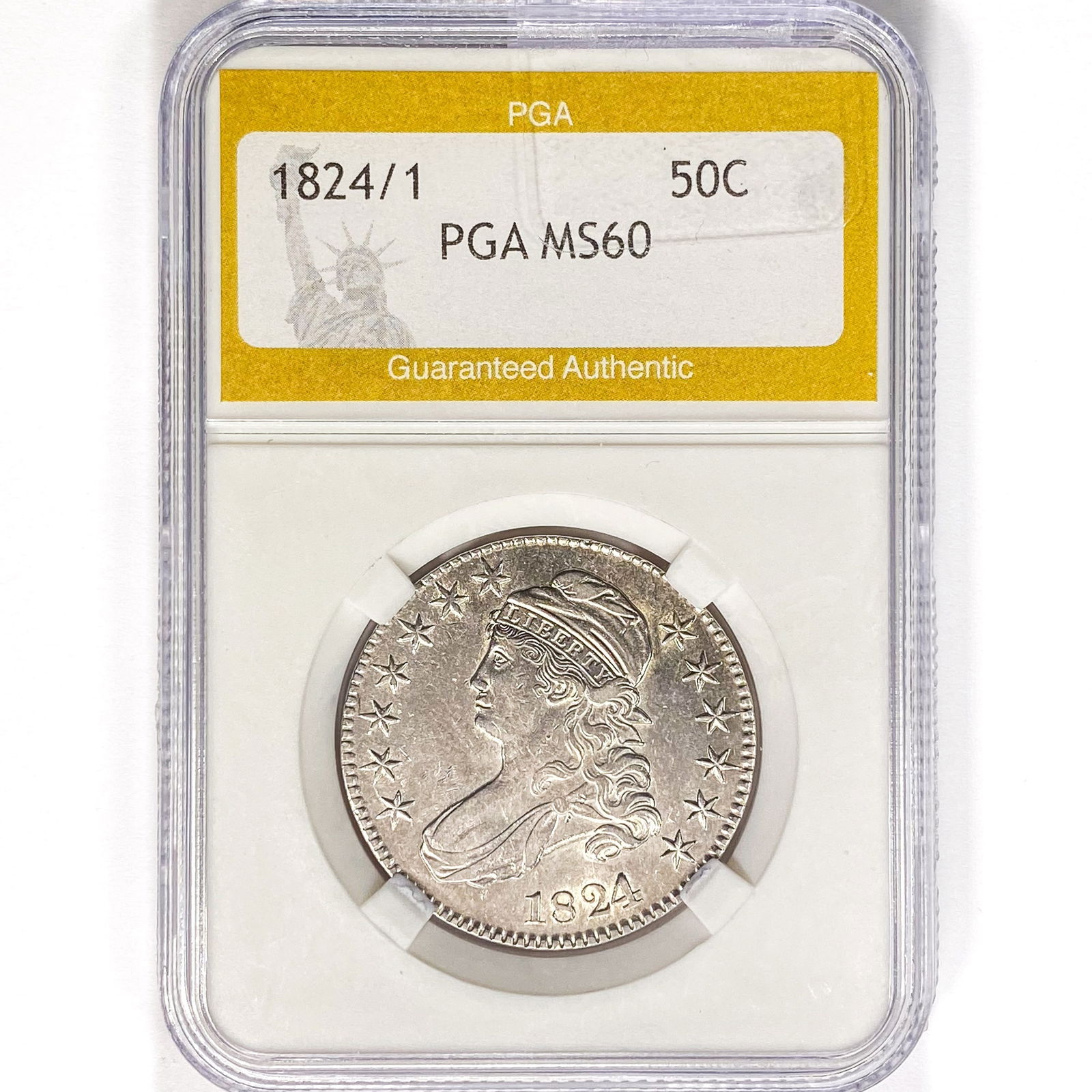 1824/1 Capped Bust Half Dollar PGA MS60 (1 of 2)