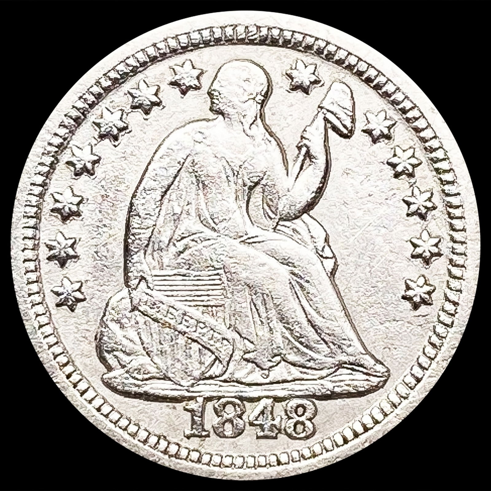 1848-O Seated Liberty Half Dime CLOSELY UNCIRCULAT (1 of 2)